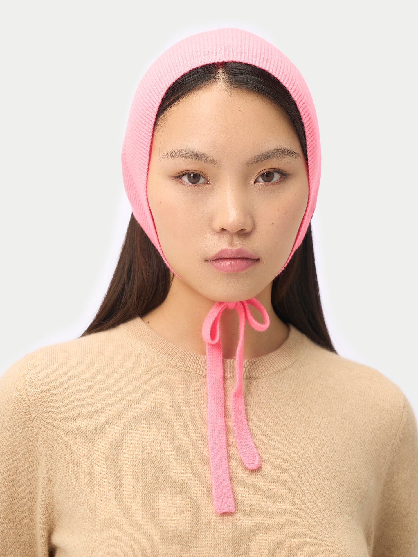Bonnet bleu vapeur en cachemire femme couleur rose | GOBI Cashmere