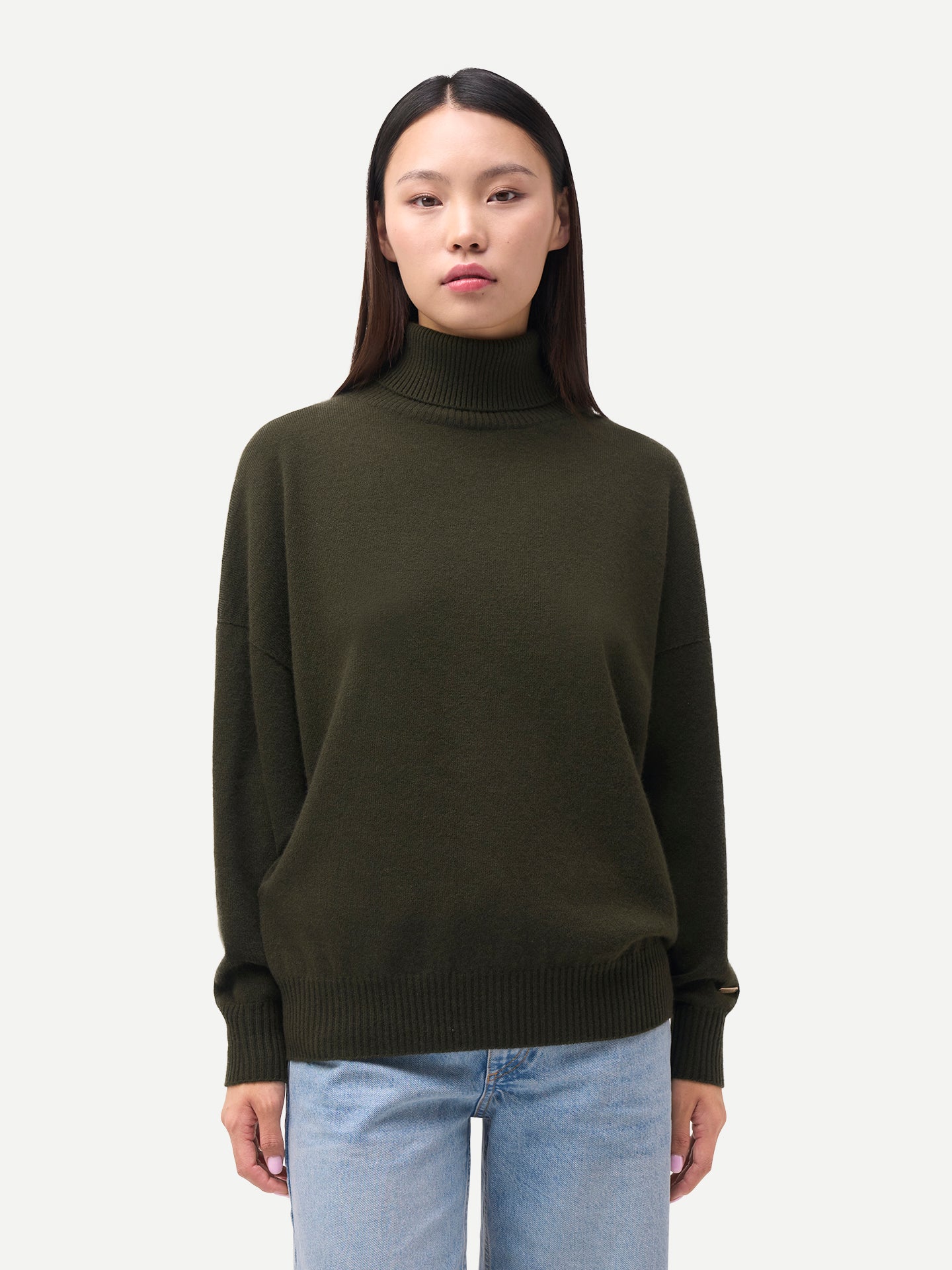 Pull en cachemire pour femme à col montant