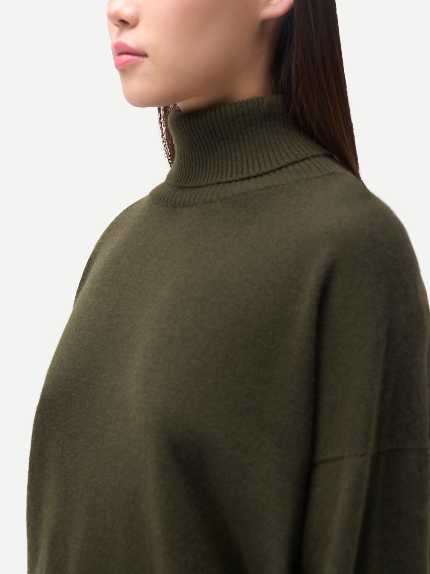 Pull en cachemire pour femme à col montant