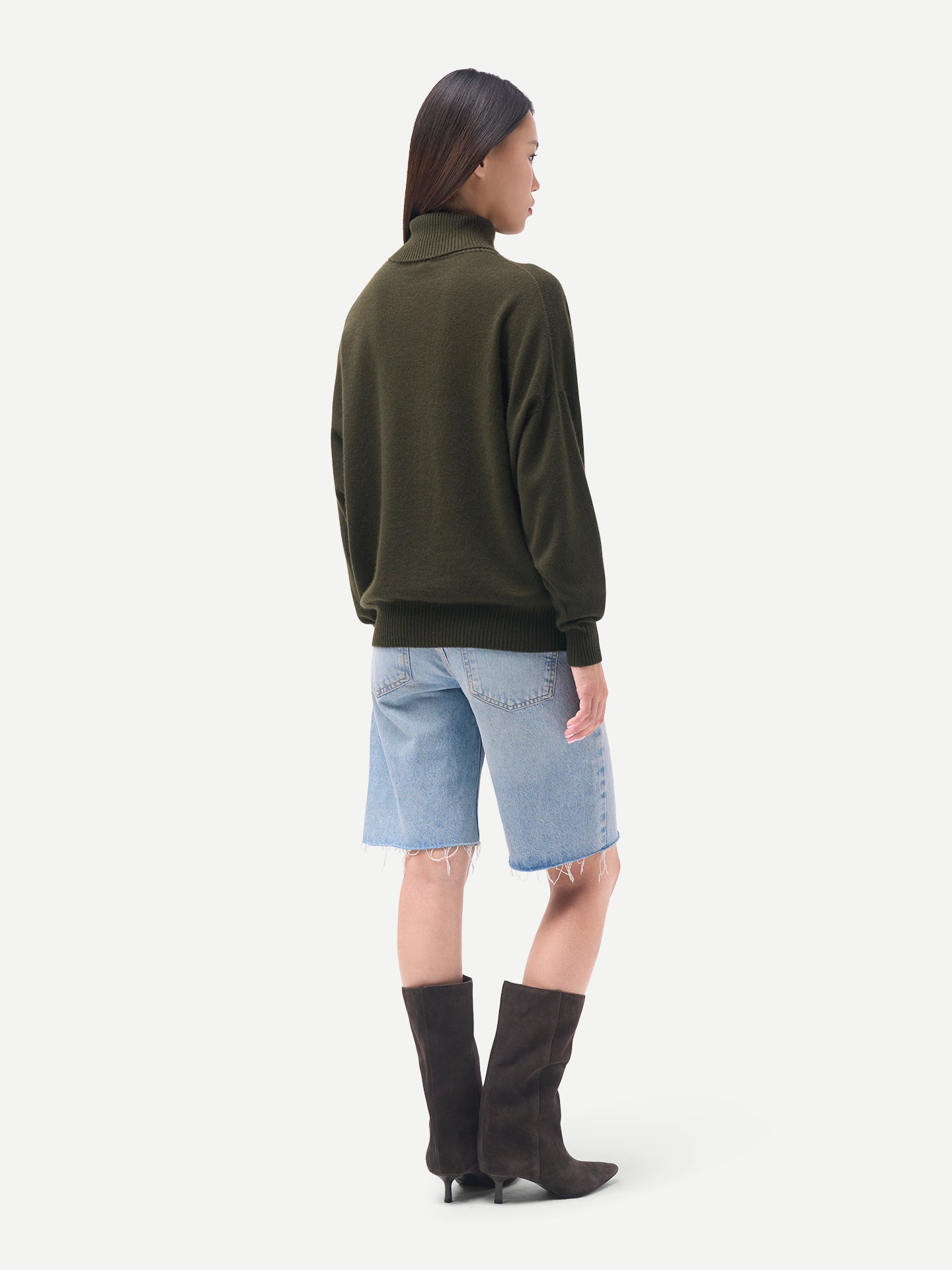 Pull en cachemire pour femme à col montant