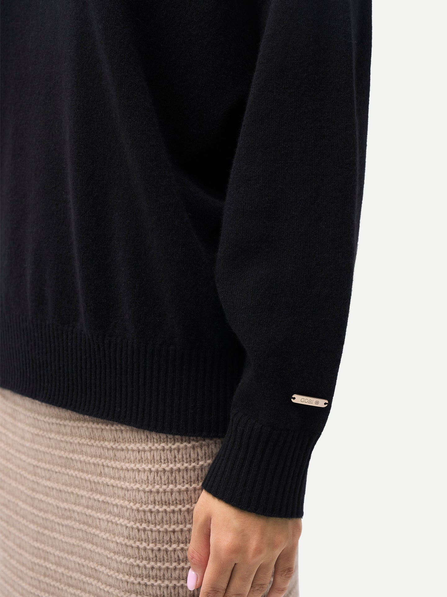 Pull en cachemire pour femme à col montant