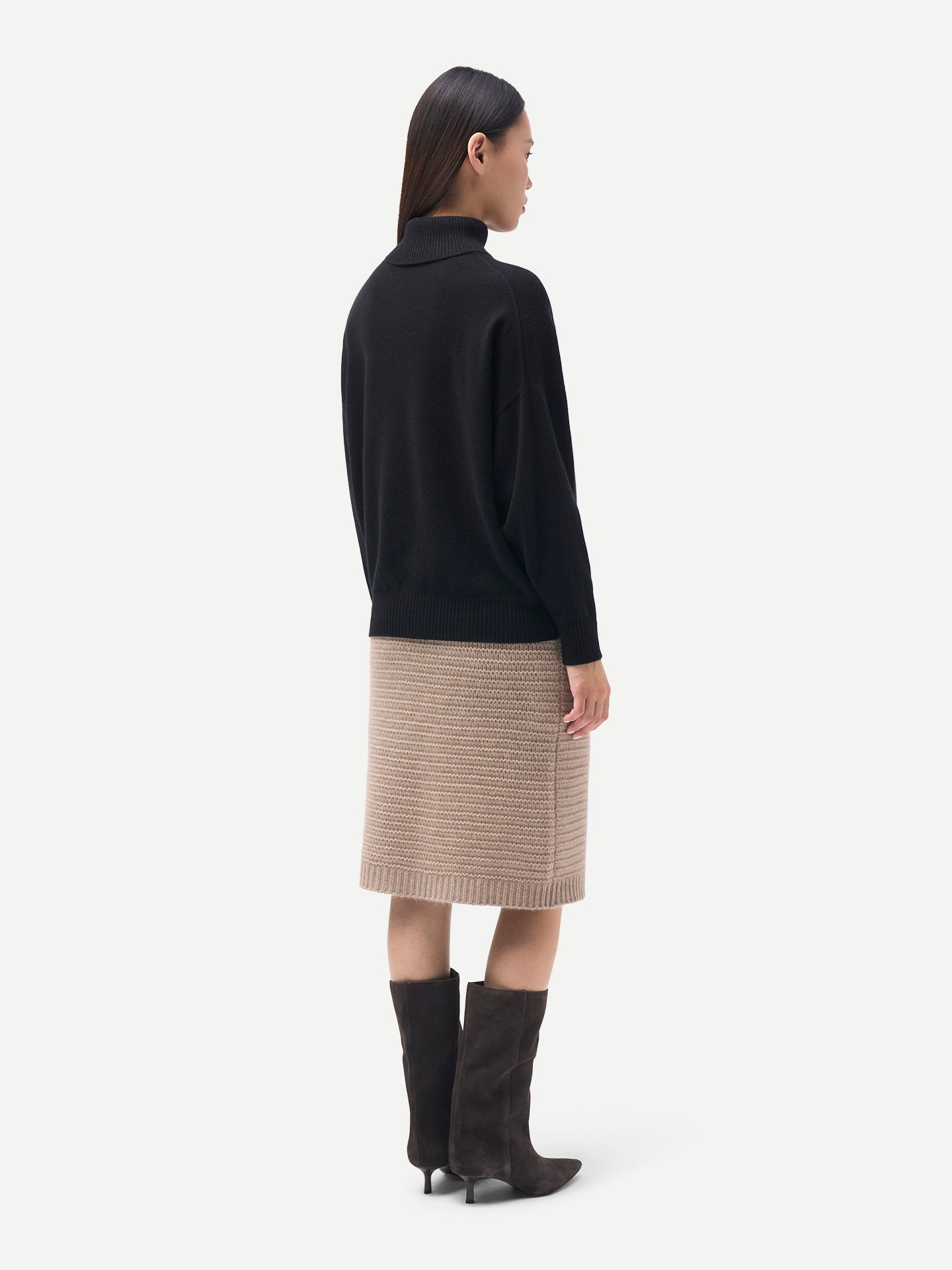 Pull en cachemire pour femme à col montant