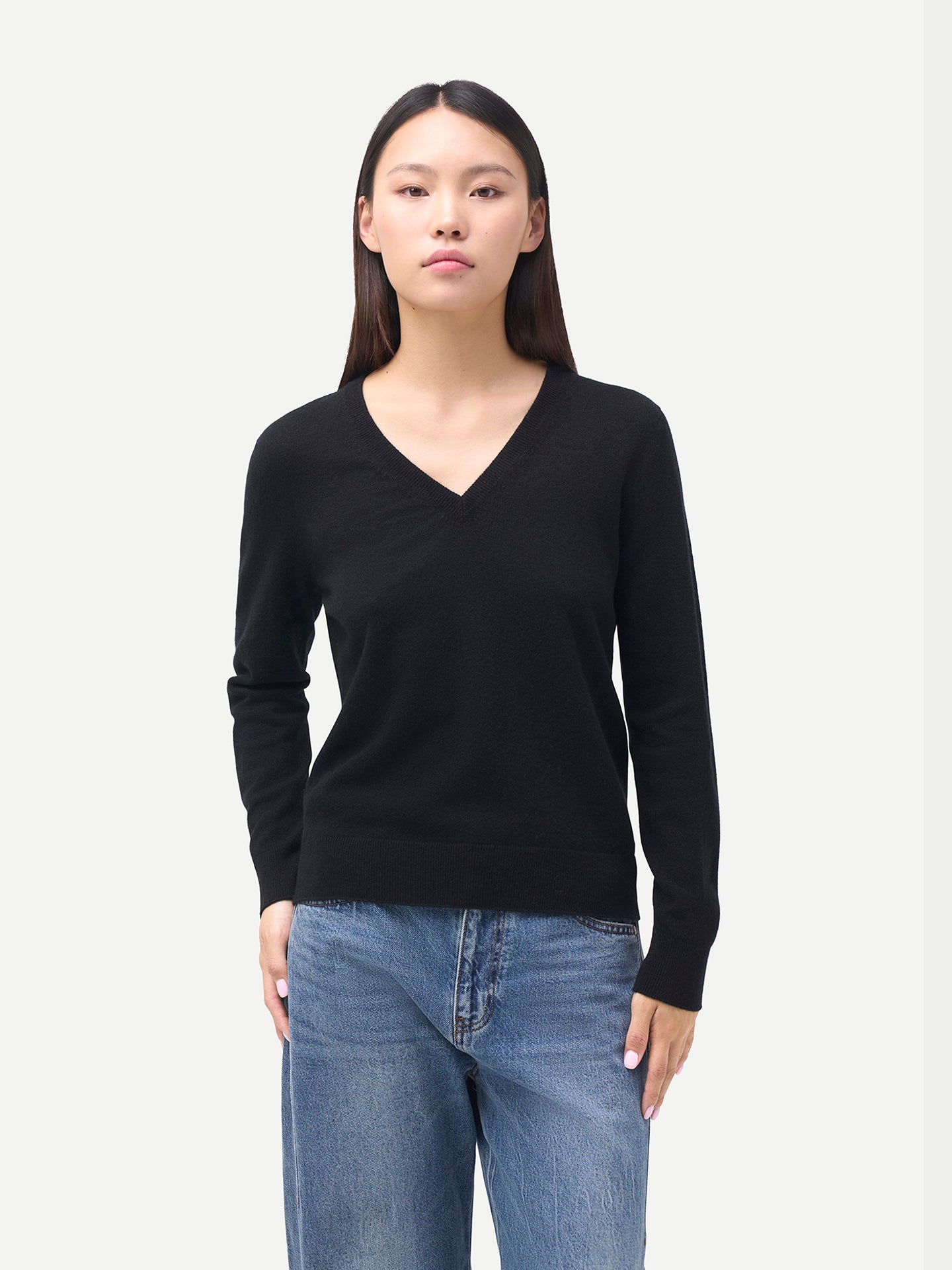 Pull en cachemire pour femme à col en V