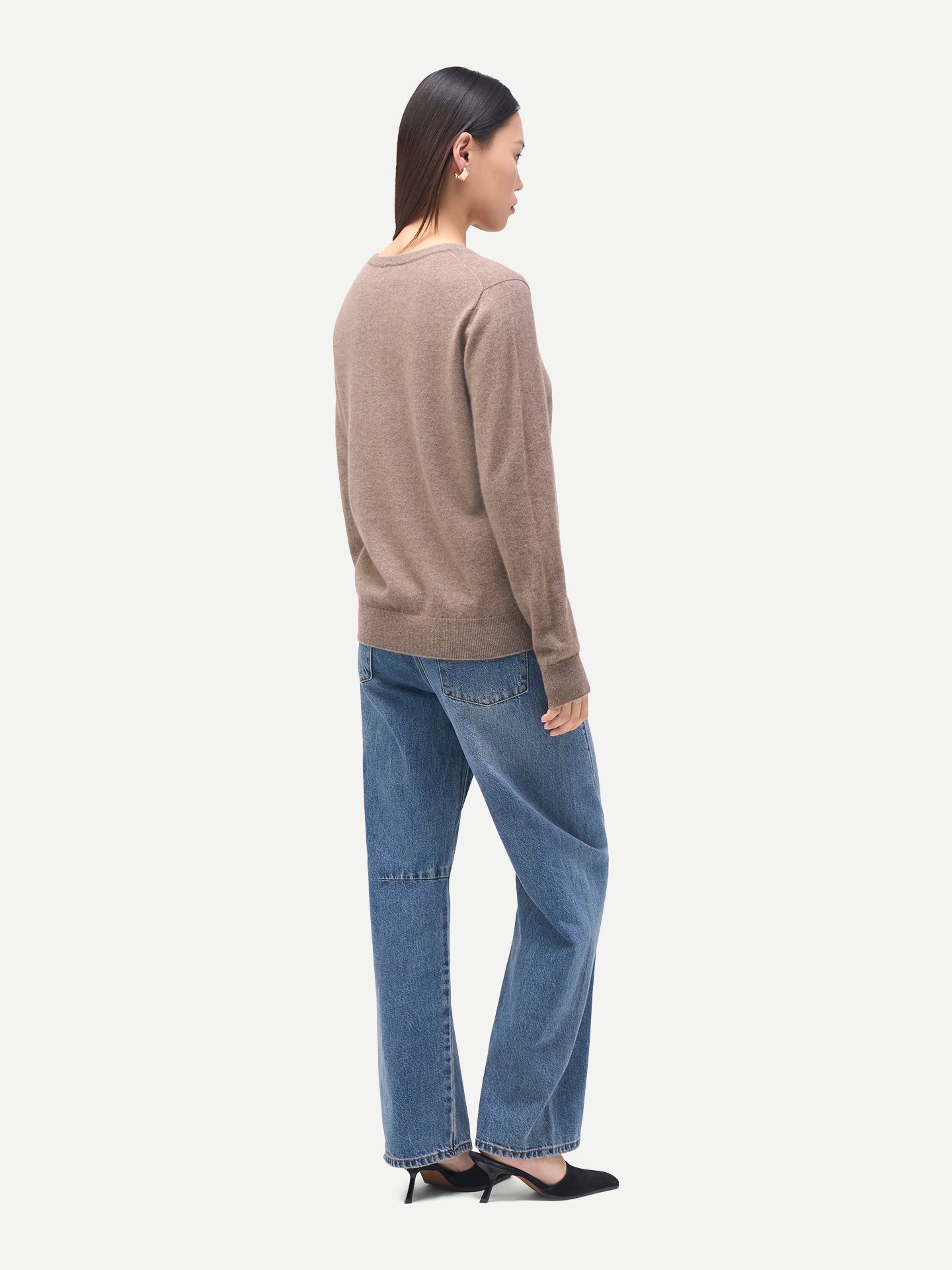 Pull en cachemire pour femme à col en V Couleur Organique