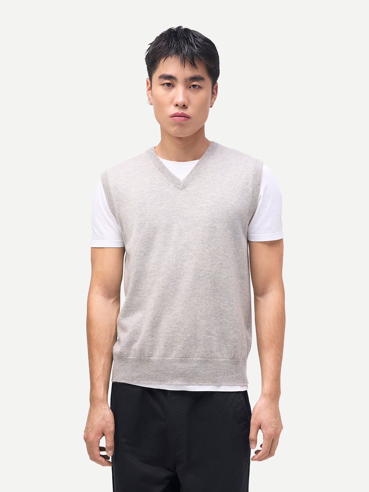 Gilet en cachemire à col en V intemporel