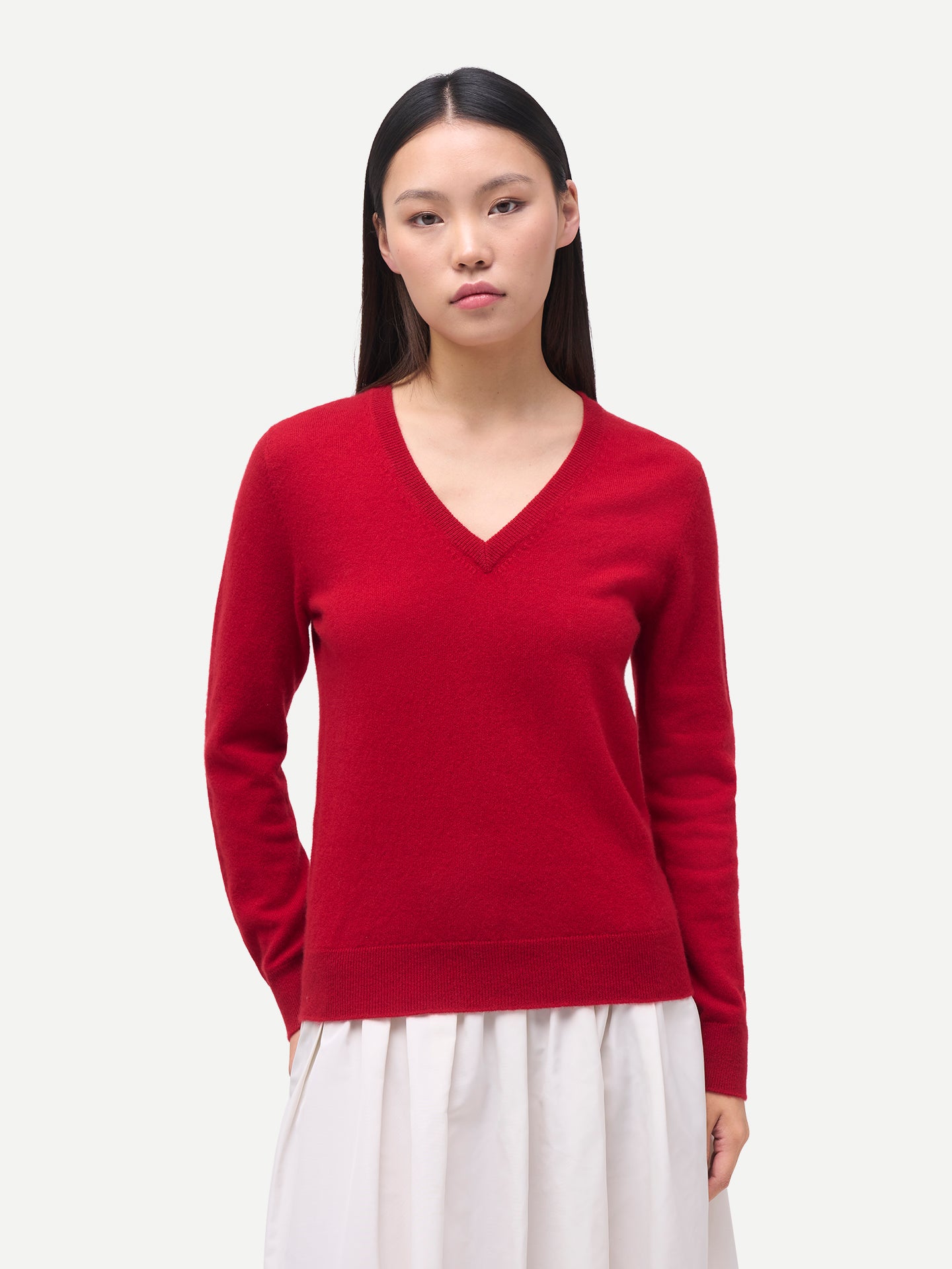Pull en cachemire pour femme à col en V
