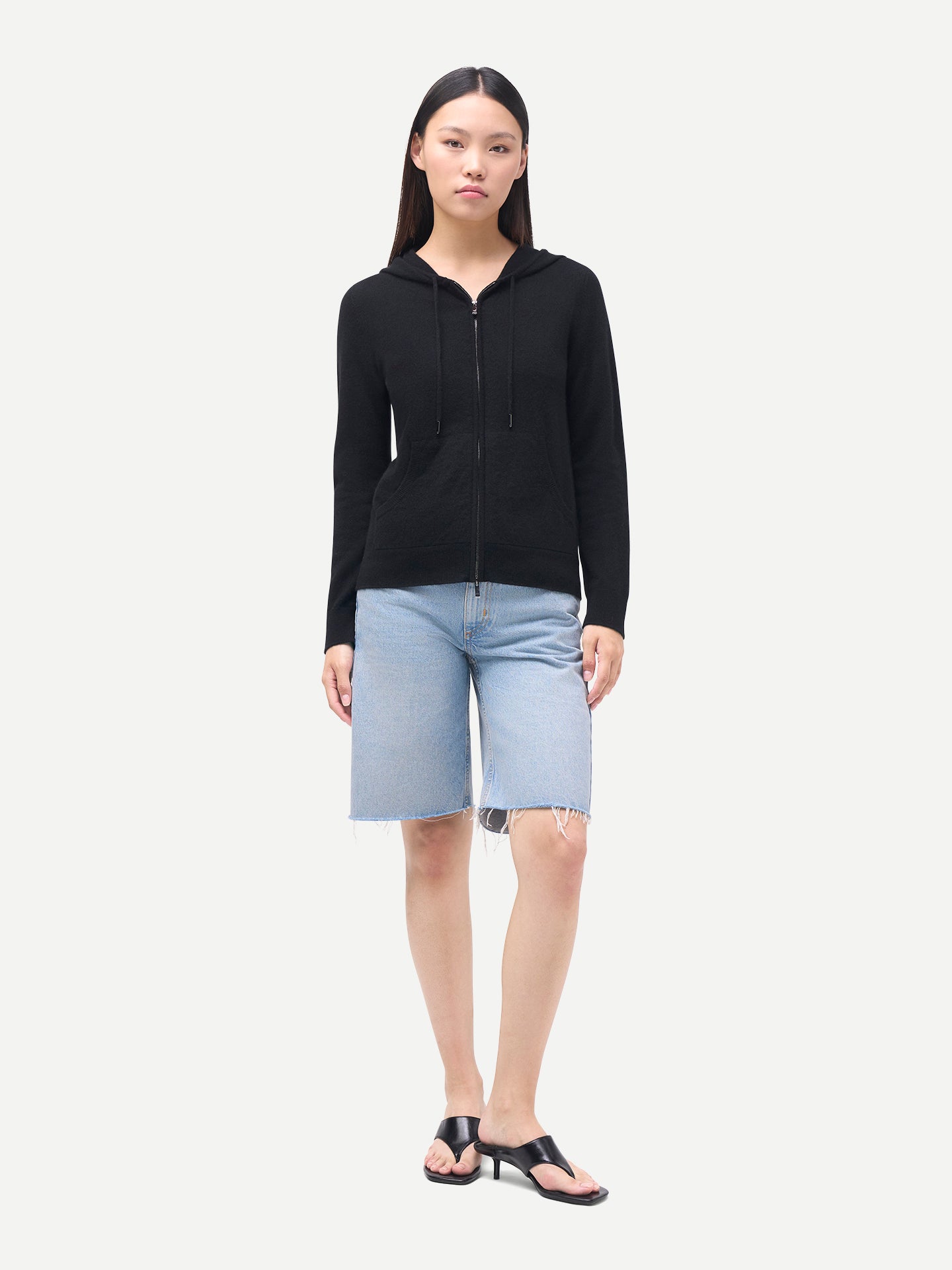 Sweat à capuche zippé femme avec poche Smiley