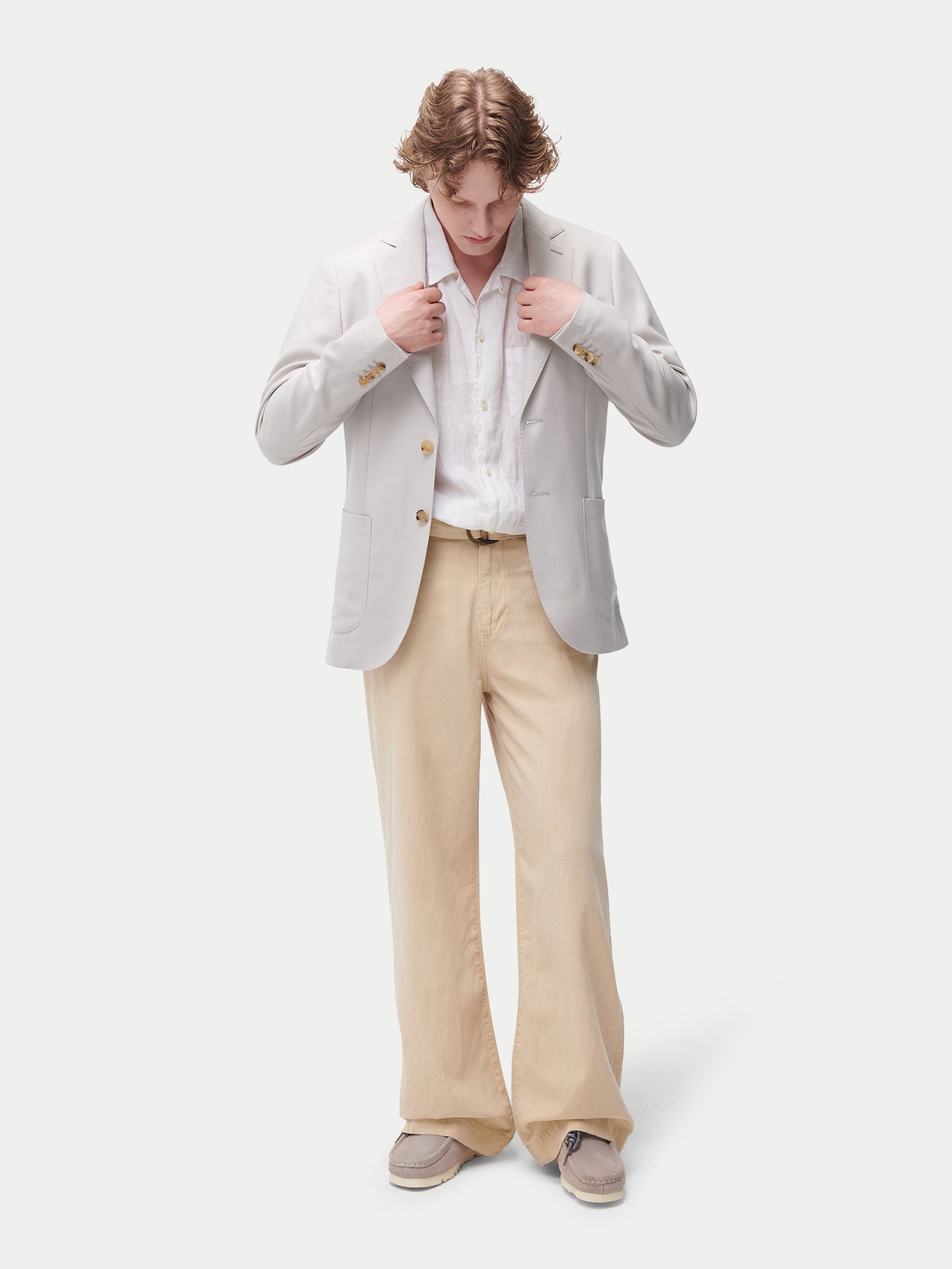 Blazer en cachemire à boutonnage simple pour homme
