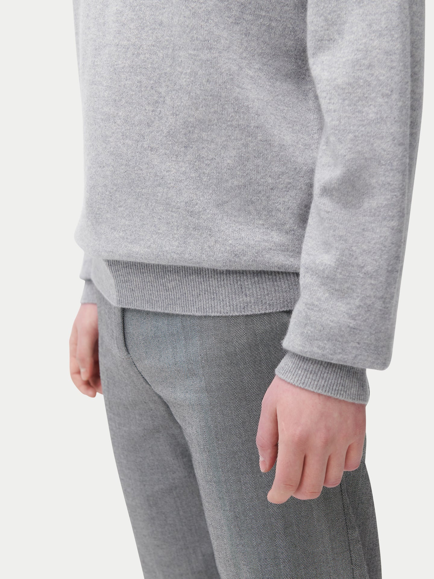 Pull Cachemire Homme Col Rond gris | GOBI FR