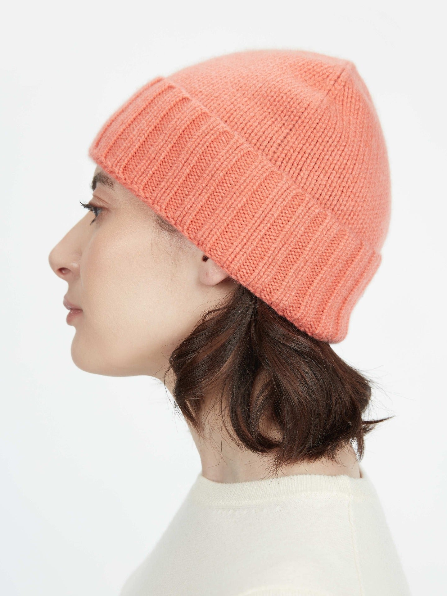 Bonnet en tricot côtelé pour femme , couleur Jaune - Gobi Cashmere