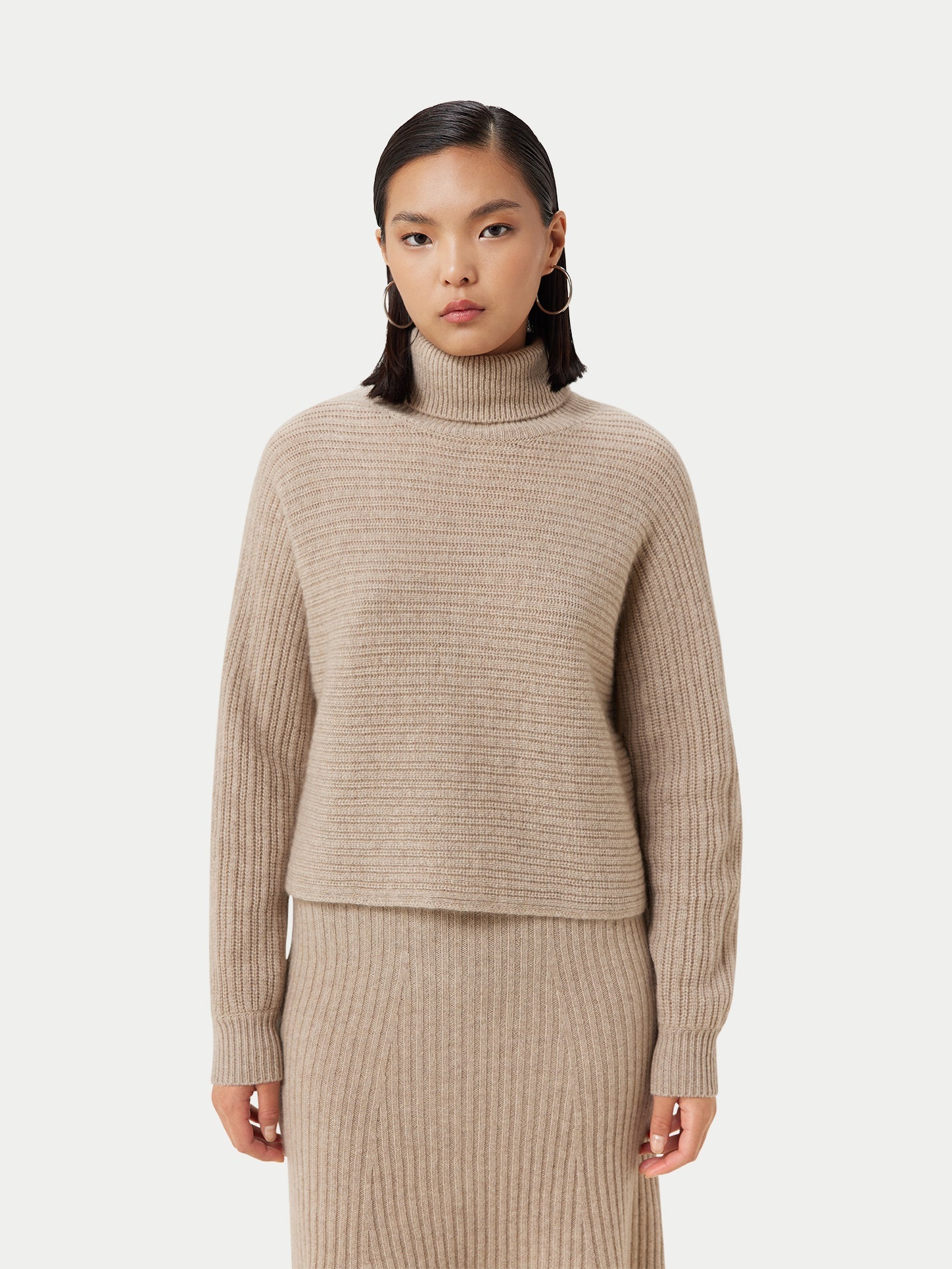 Pull croisé en cachemire Taupe - Gobi Cashmere