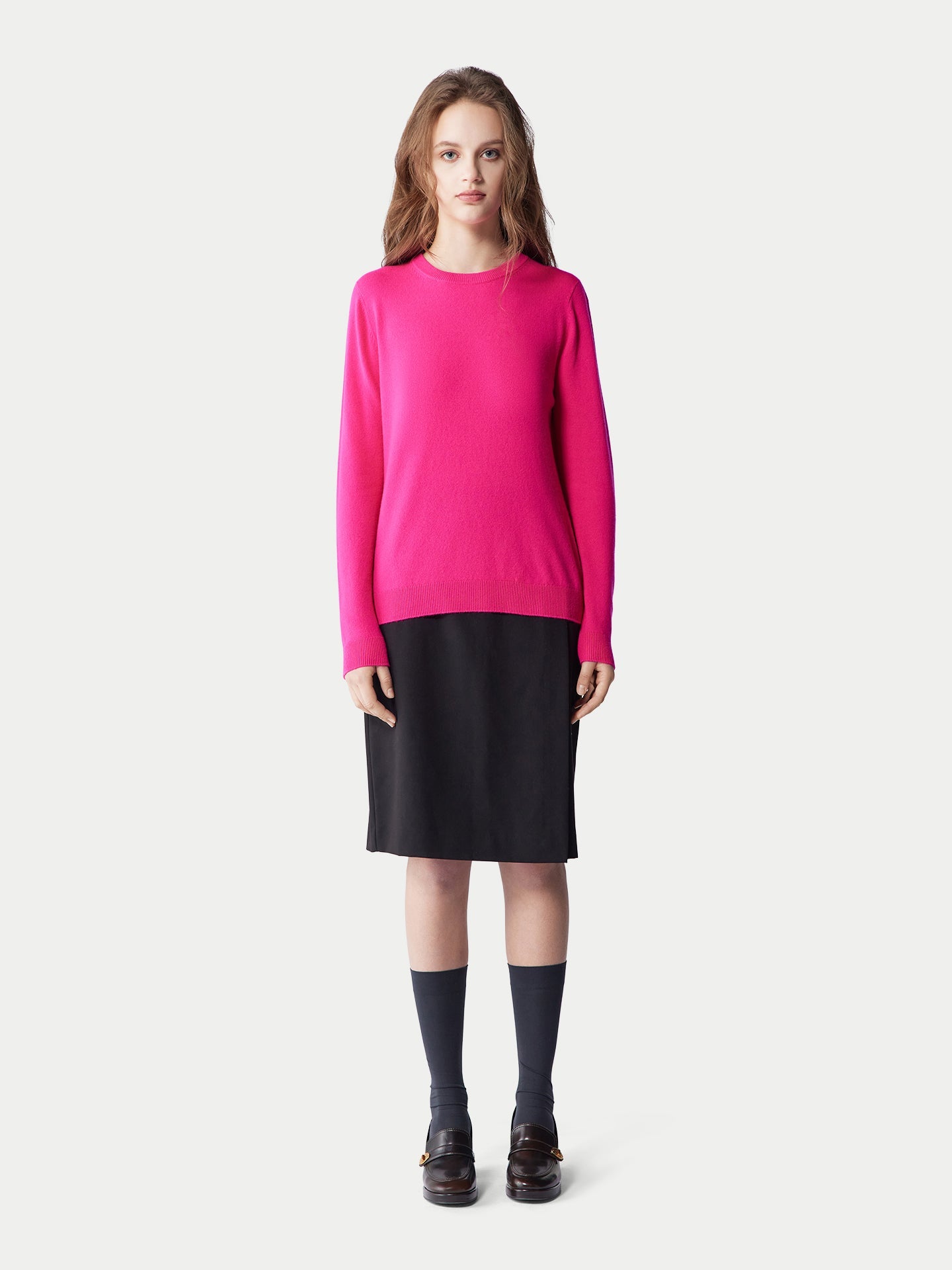 Pull col rond en cachemire Essential pour femmes