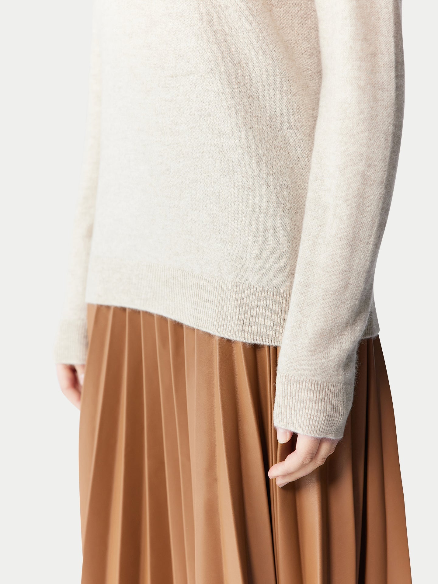 Pull col rond en cachemire Essential pour femmes Bouleau - Gobi Cashmere