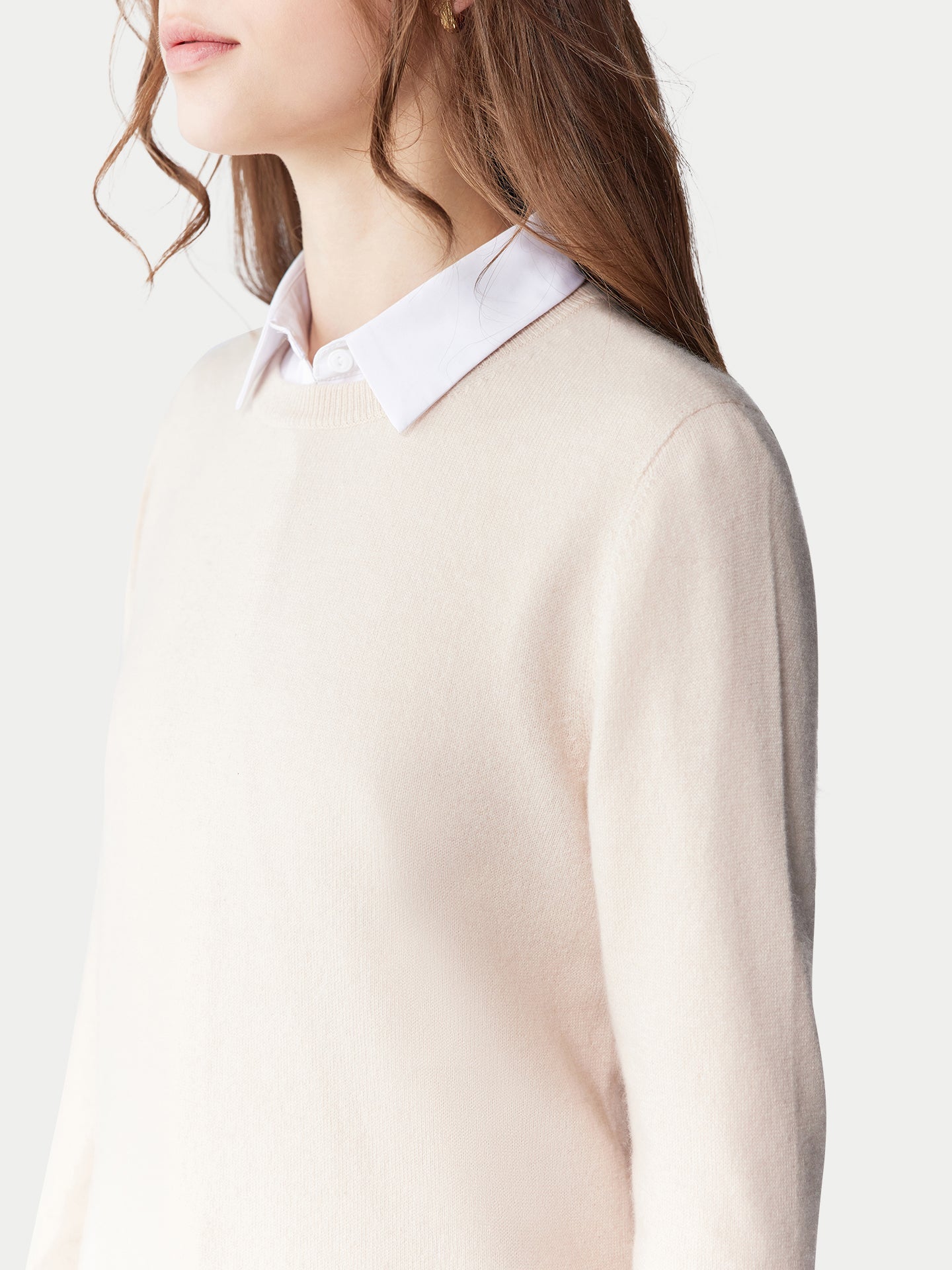 Pull col rond en cachemire Essential pour femmes Blanc Ivoire - Gobi Cashmere