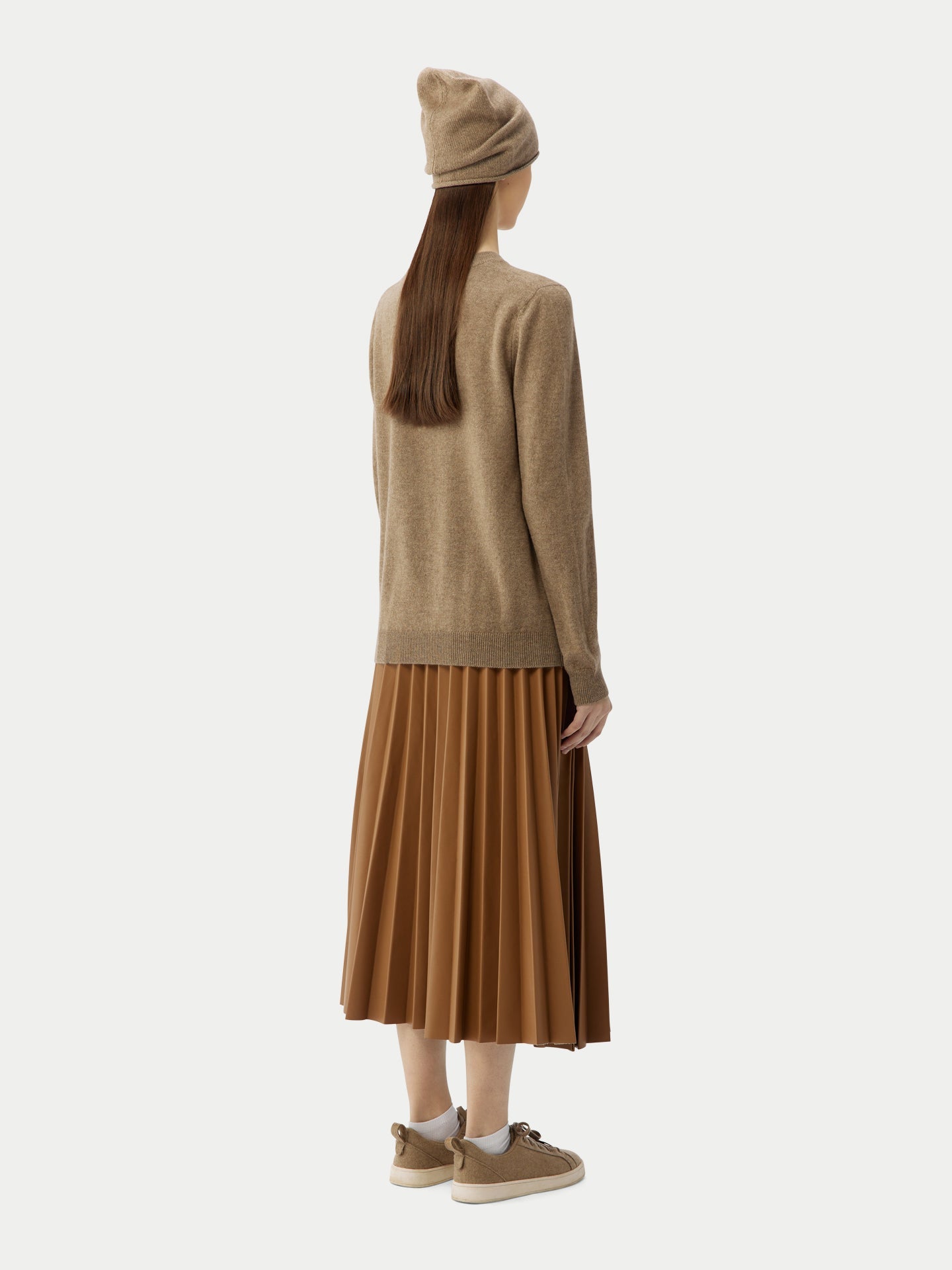 Cachemire léger pour femme Poids Basique Col Rond Taupe- Gobi Cashmere