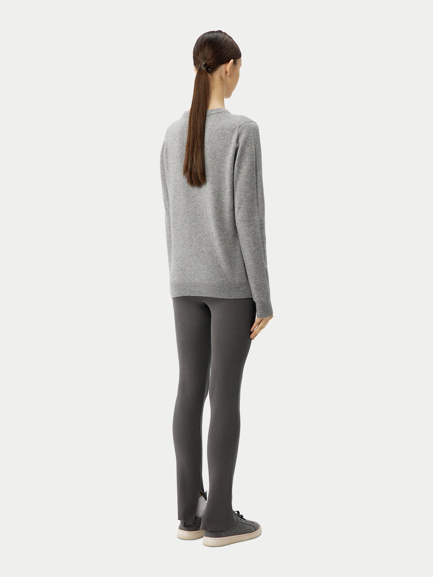 Pull col rond en Cachemire pour femmes Gris - Gobi Cashmere