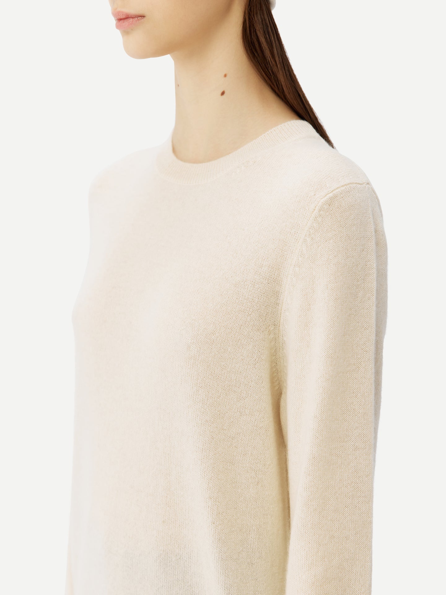 Cachemire léger pour femme Poids Basique Col Rond Blanc - Gobi Cashmere