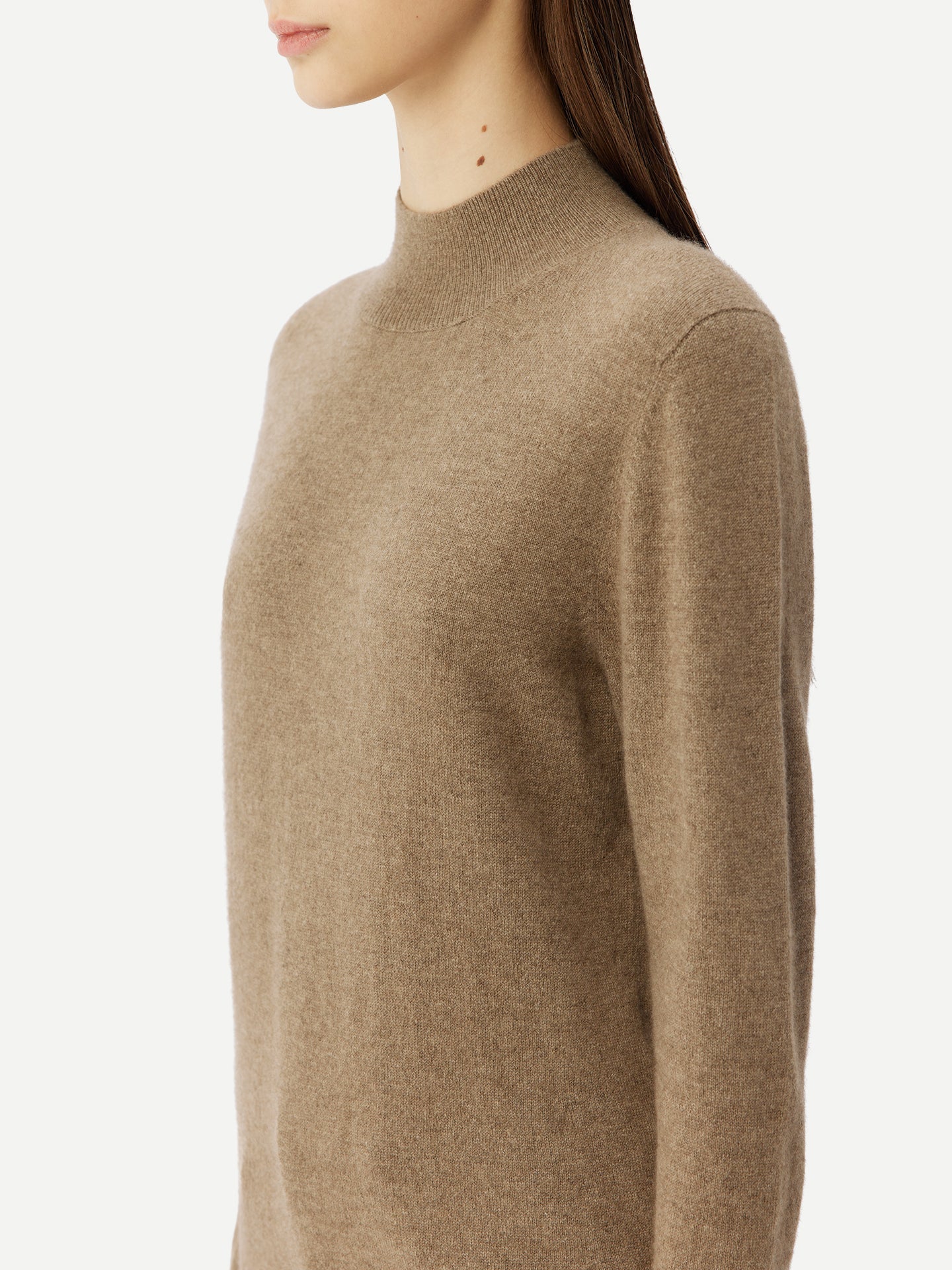 Pull col haut en Cachemire pour femmes Taupe - Gobi Cashmere