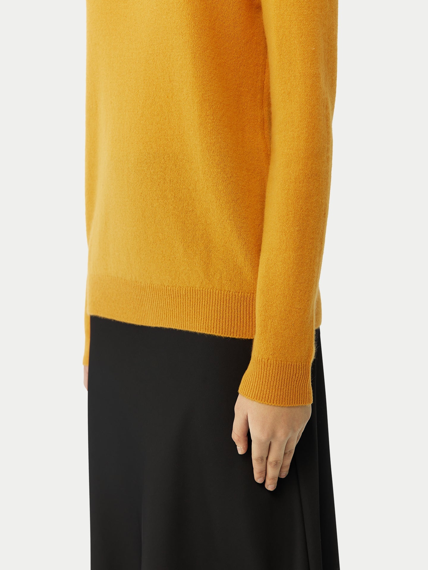 Cachemire léger pour femme Poids Basique Col Rond Jaune - Gobi Cashmere