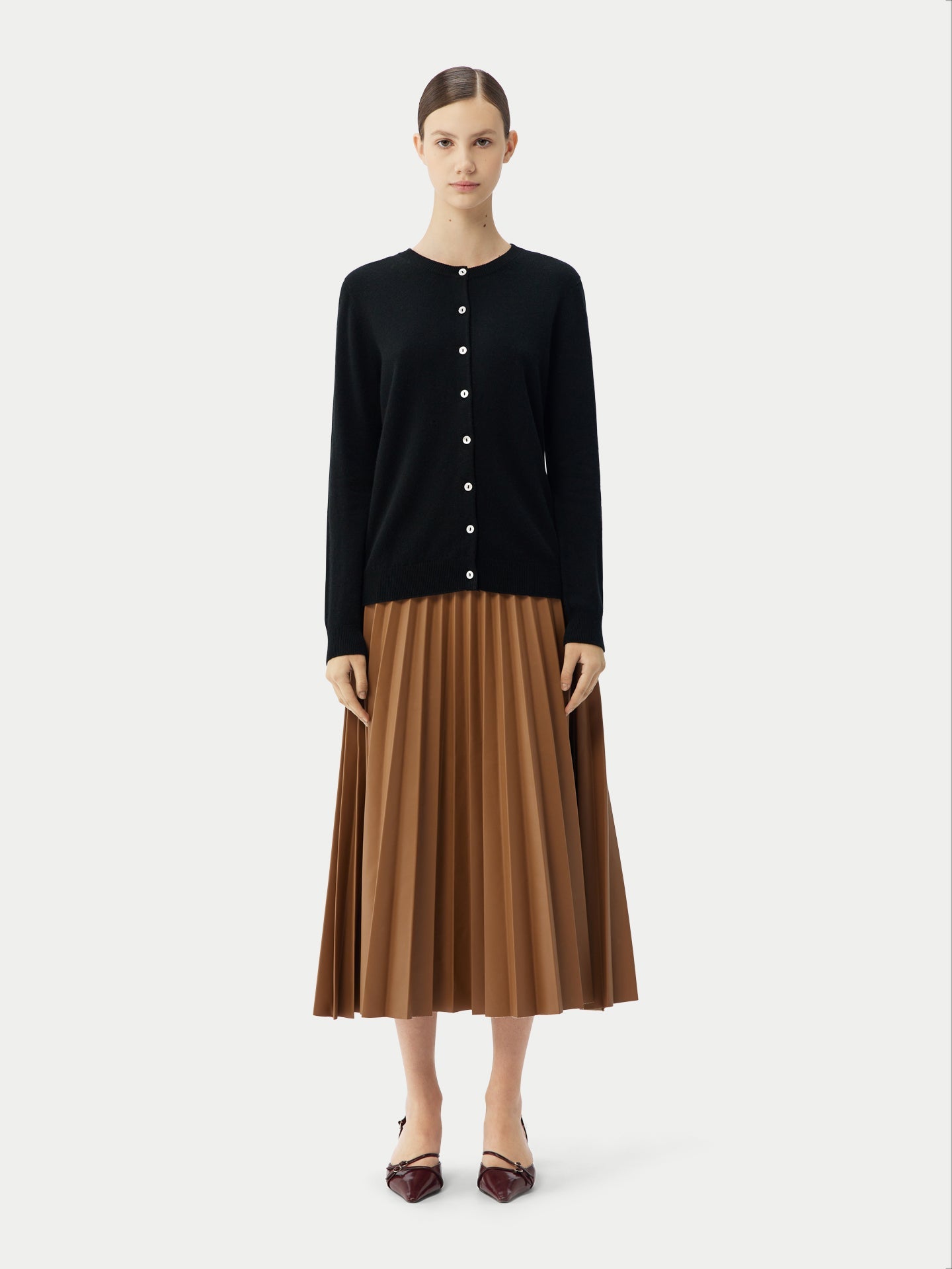 Cardigan col rond en Cachemire pour femmes Noir - Gobi Cashmere
