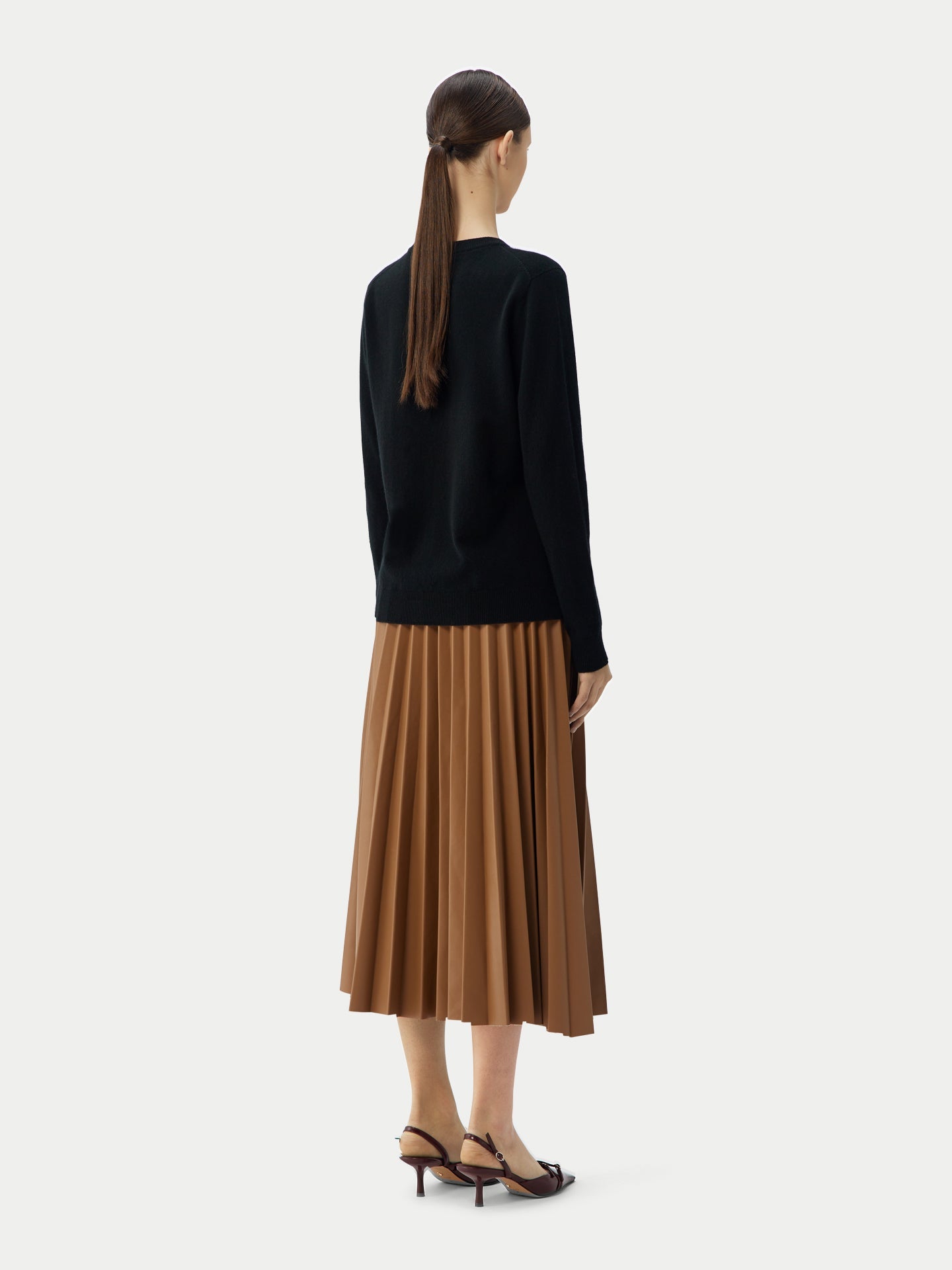 Cardigan col rond en Cachemire pour femmes Noir - Gobi Cashmere