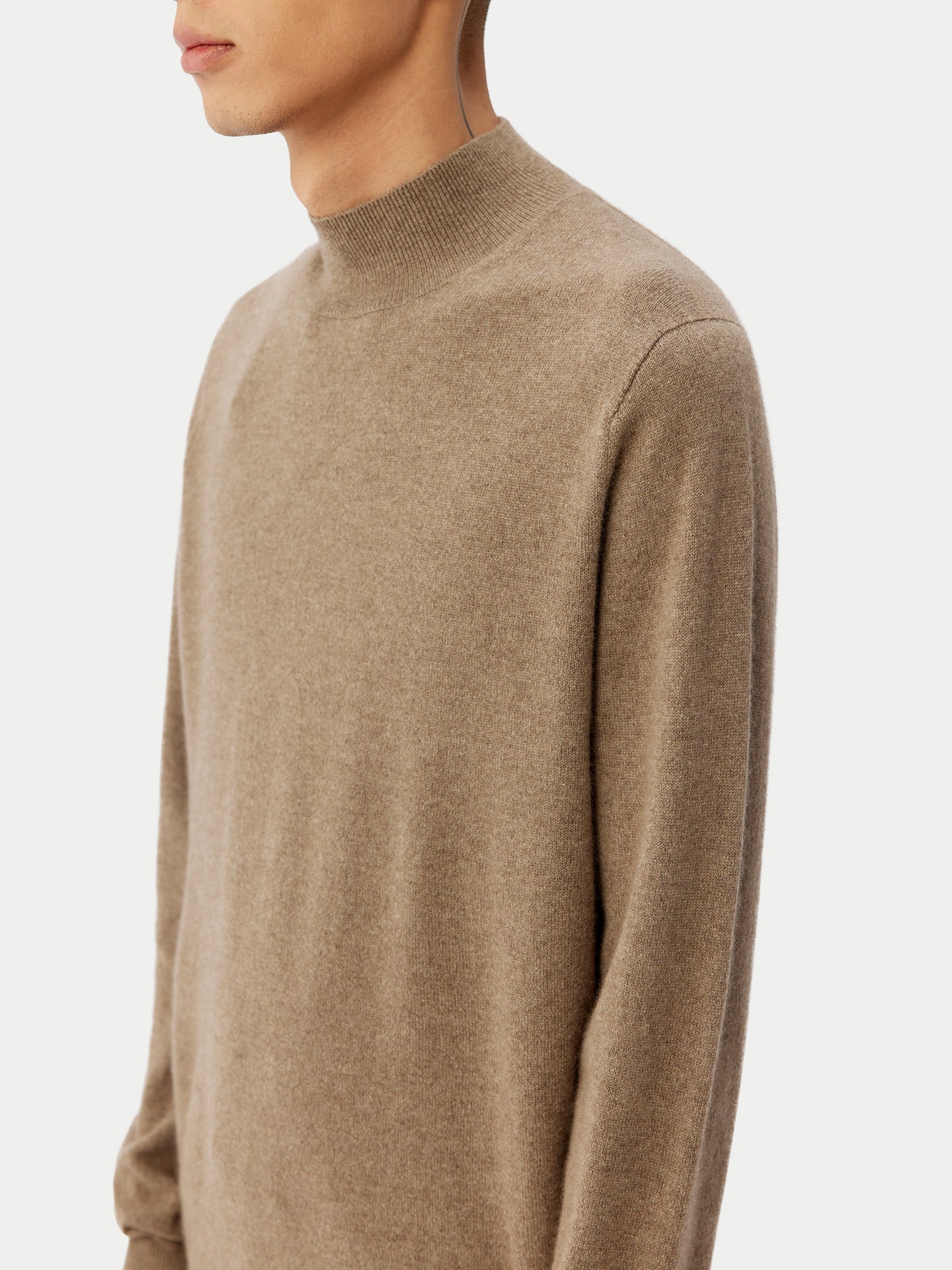 Col haut homme en cachemire taupe - Gobi Cashmere