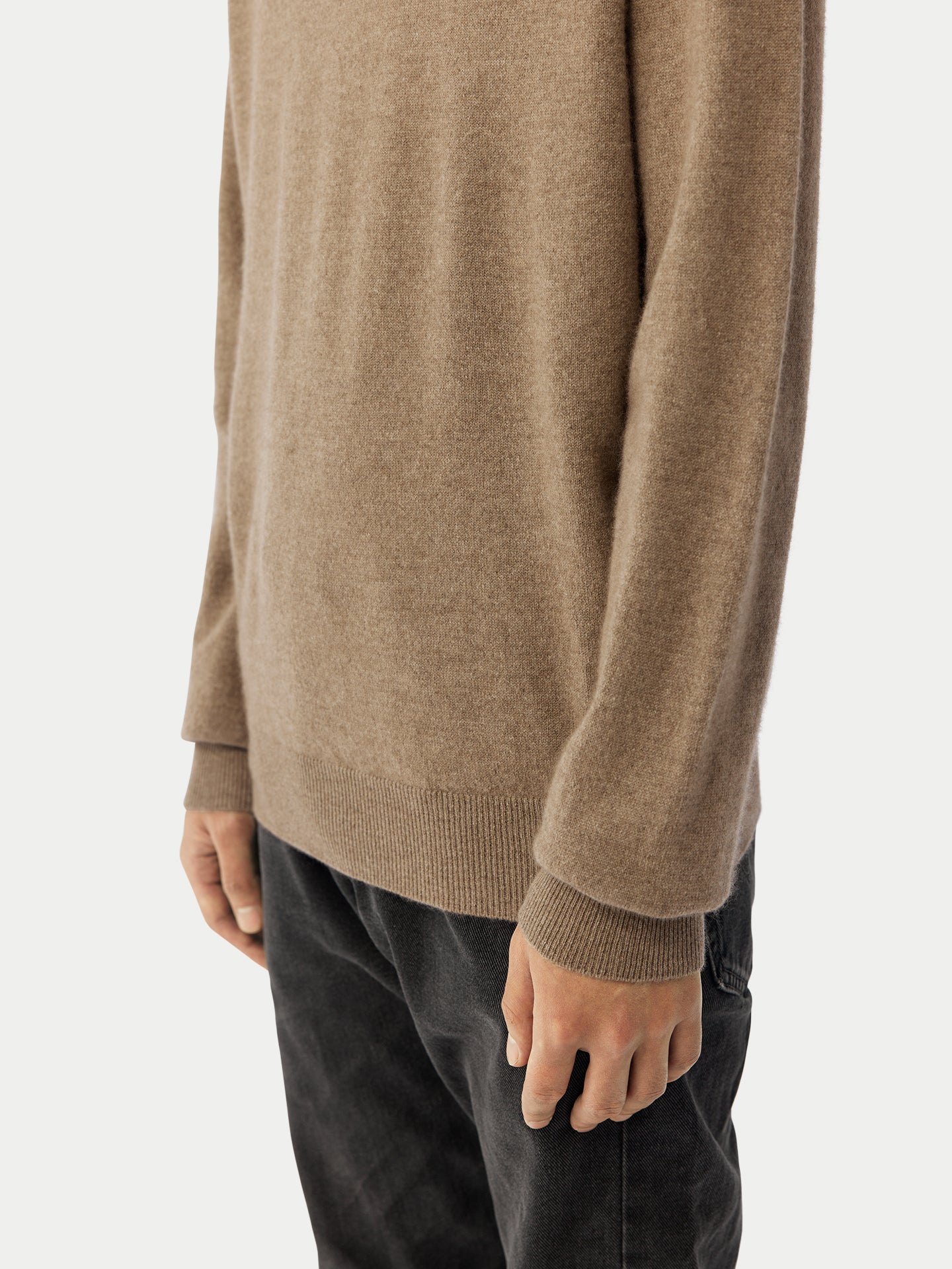 Col haut homme en cachemire taupe - Gobi Cashmere