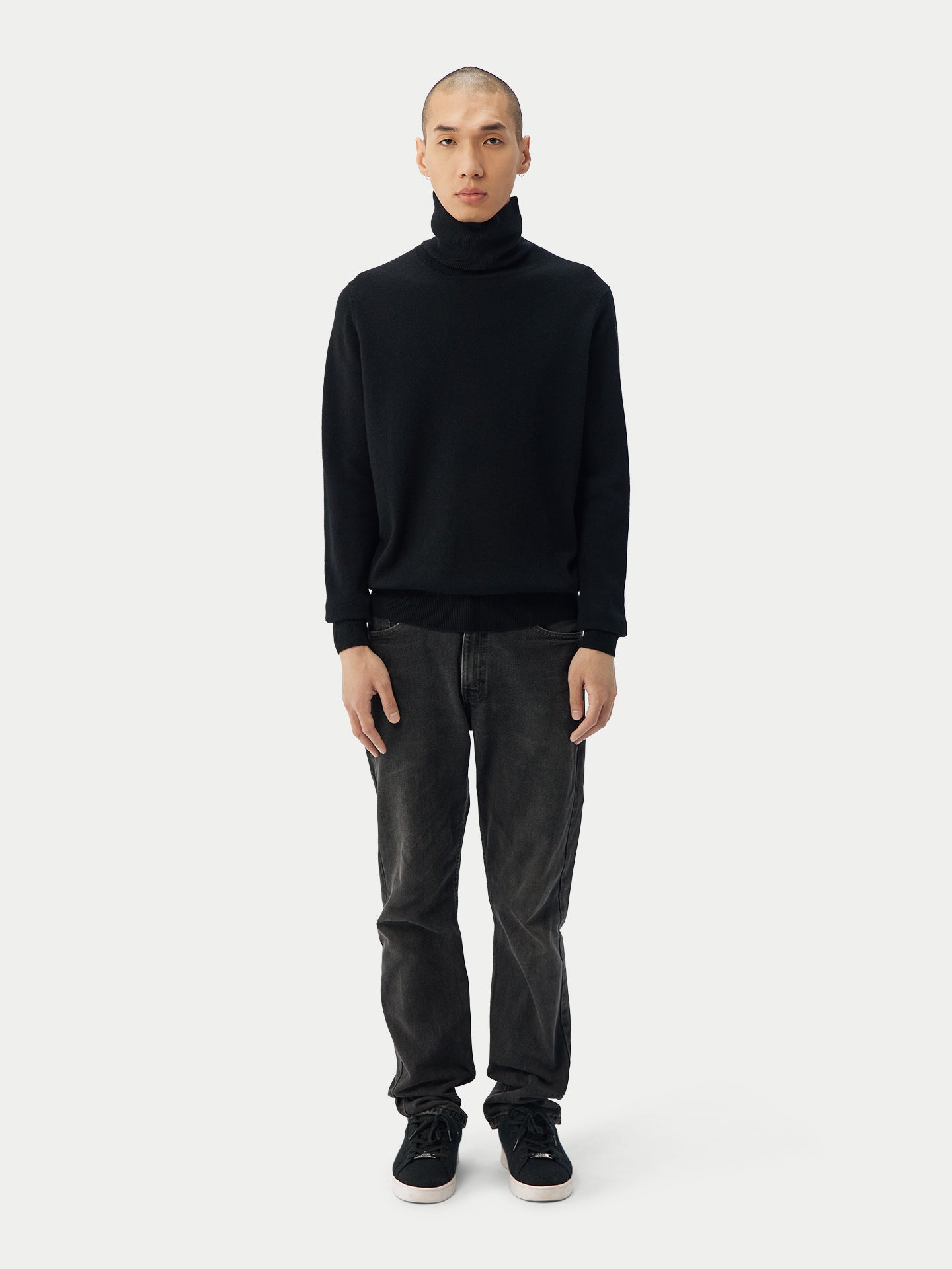 Col roulé homme en cachemire pour hommes noir - Gobi Cashmere