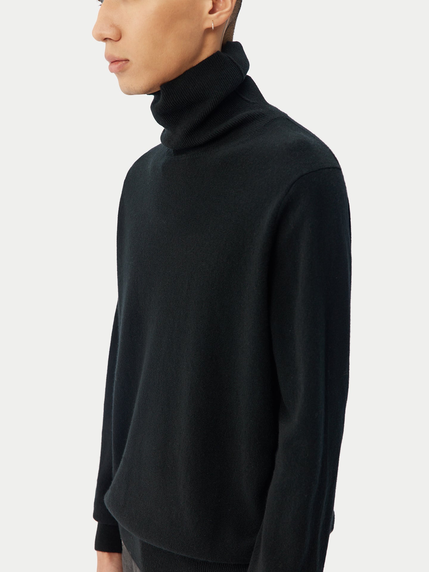 Col roulé homme en cachemire pour hommes noir - Gobi Cashmere