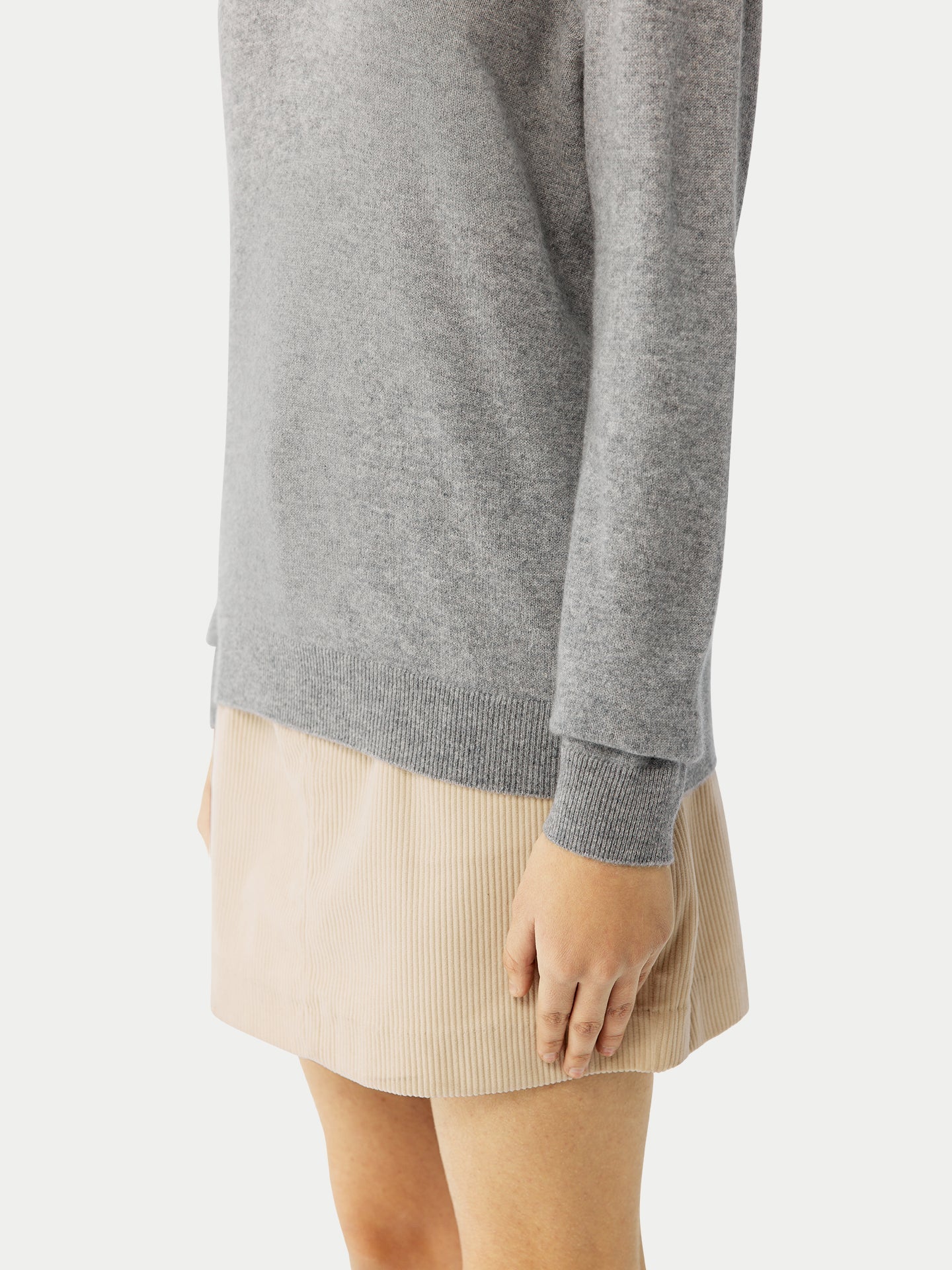 Pull col en V en Cachemire pour femmes Gris - Gobi Cashmere