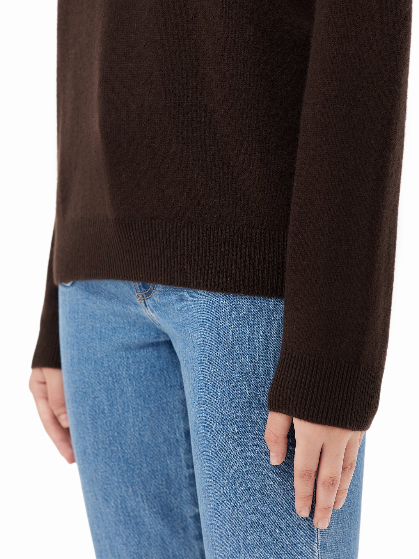 Cachemire léger pour femme Poids Basique Col Rond Marron - Gobi Cashmere