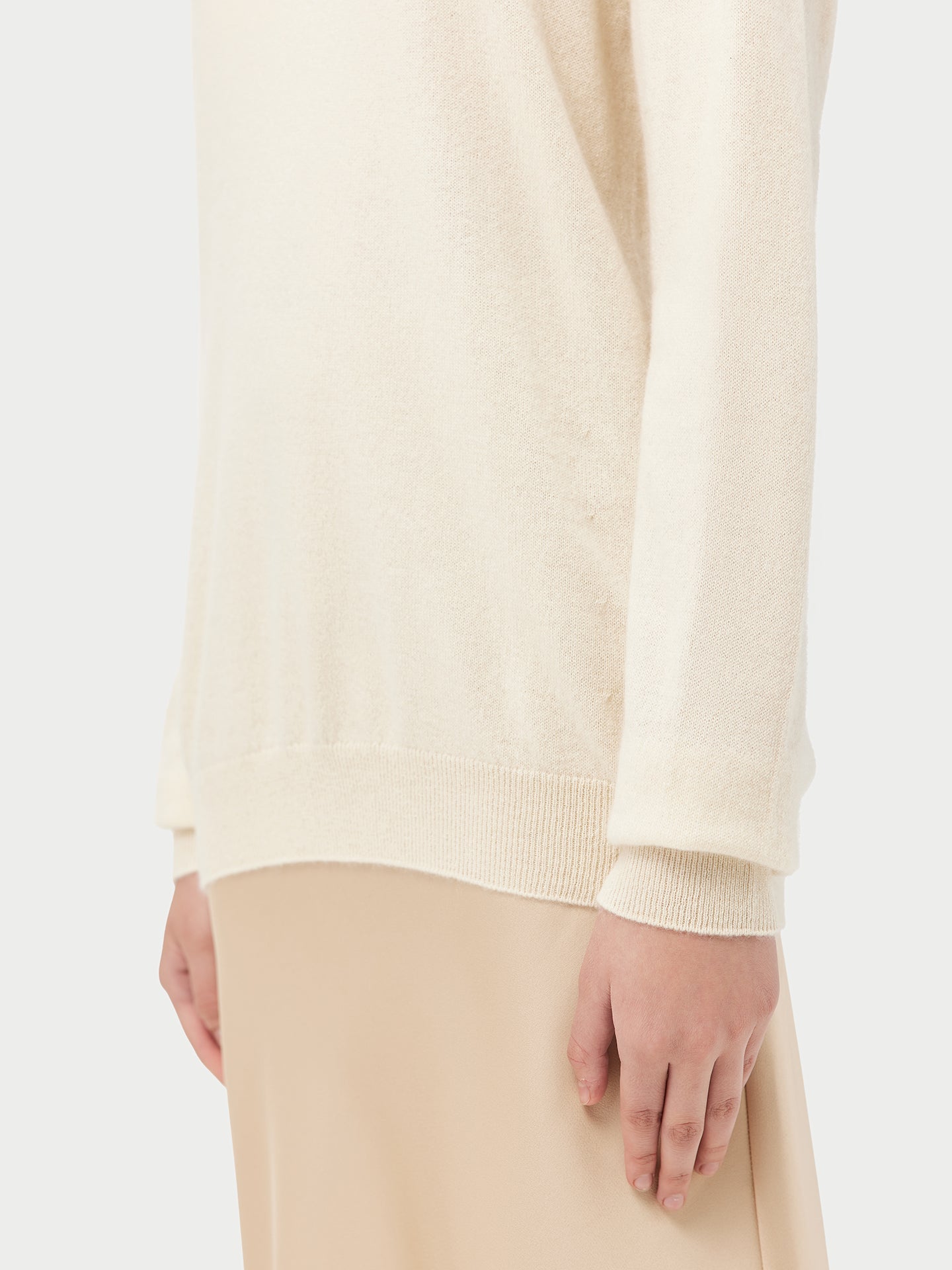 Pull coll rond en Cachemire pour  femme , couleur Blanc  - Gobi Cashmere