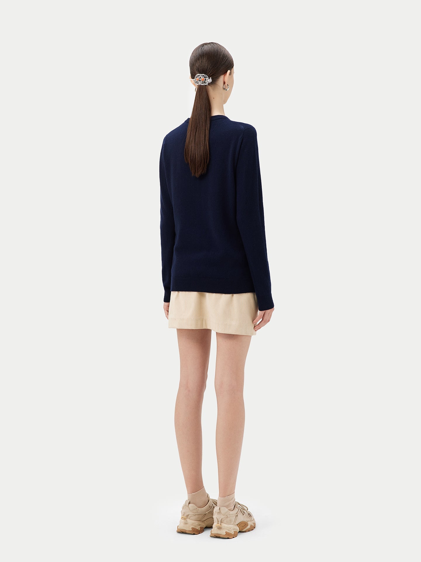 Cardigan col rond en Cachemire pour femmes Marin - Gobi Cashmere