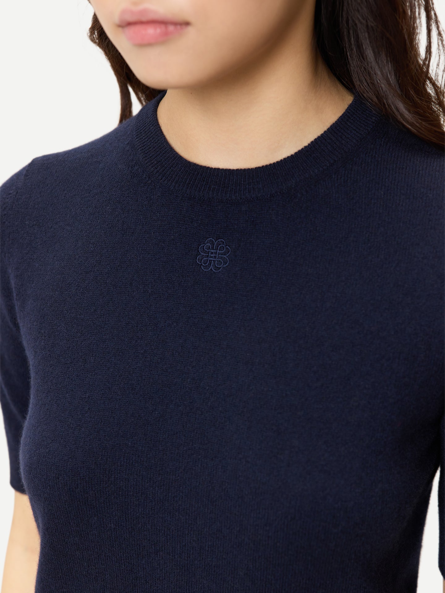 Pull en Cachemire à Manches Courtes