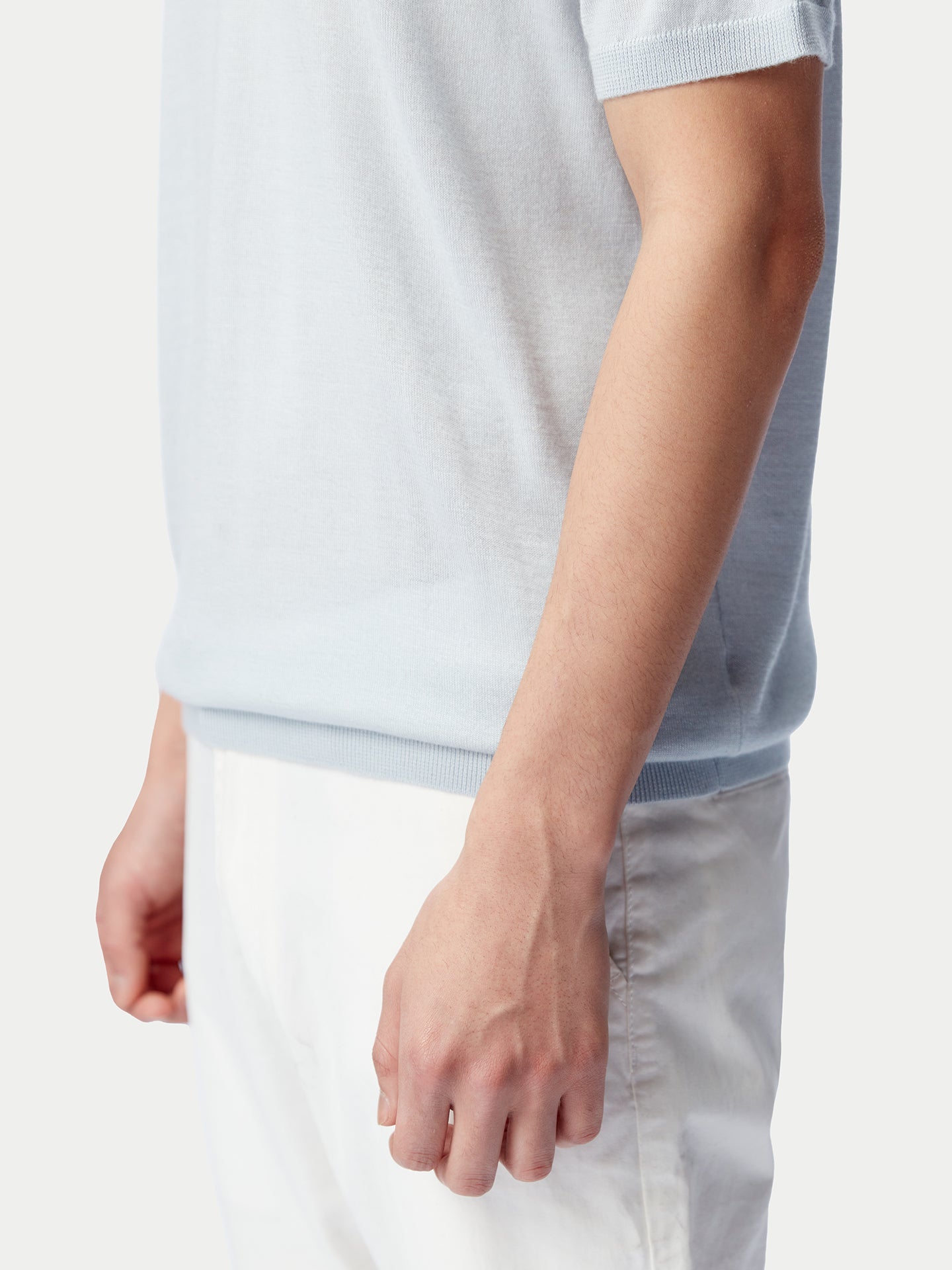 Polo à manches courtes en cachemire et soie | GOBI Cashmere