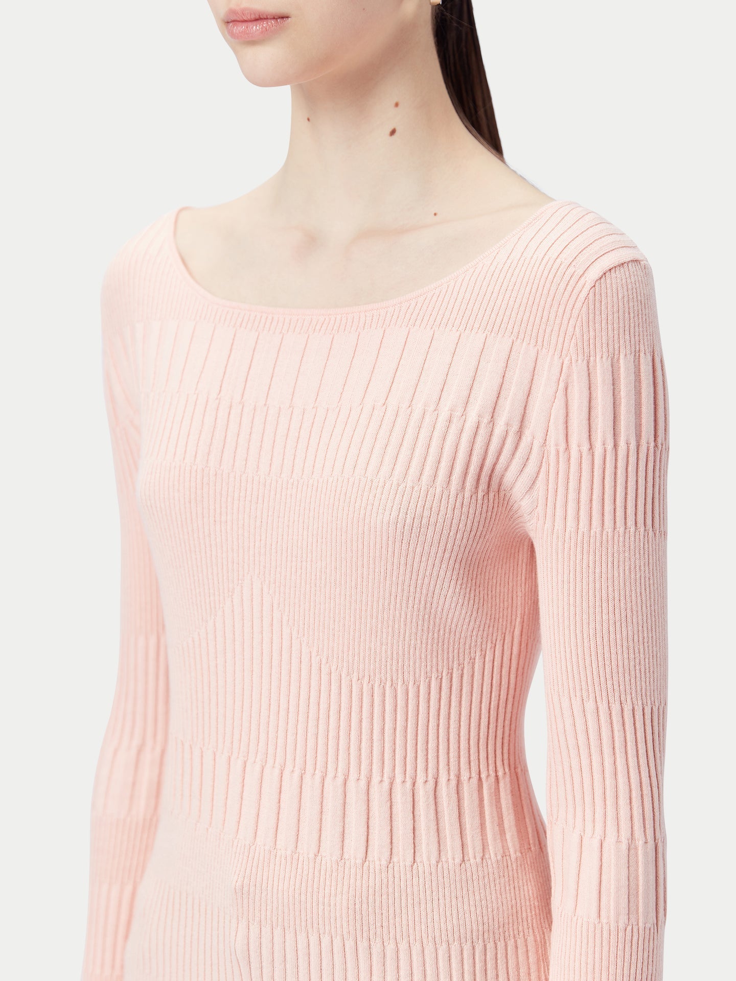Top en cachemire côtelé à manches longues | GOBi Cashmere