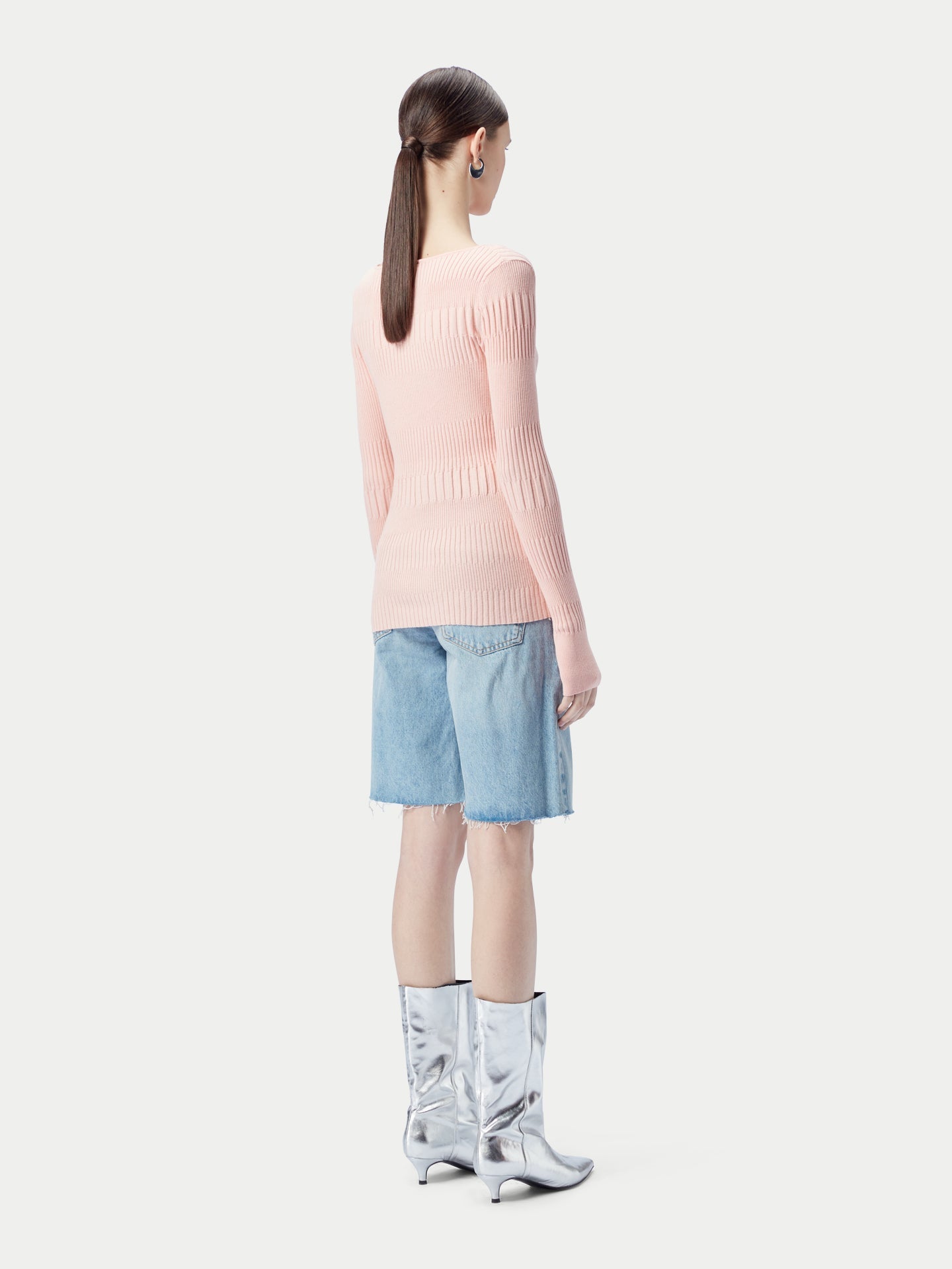 Top en cachemire côtelé à manches longues | GOBi Cashmere