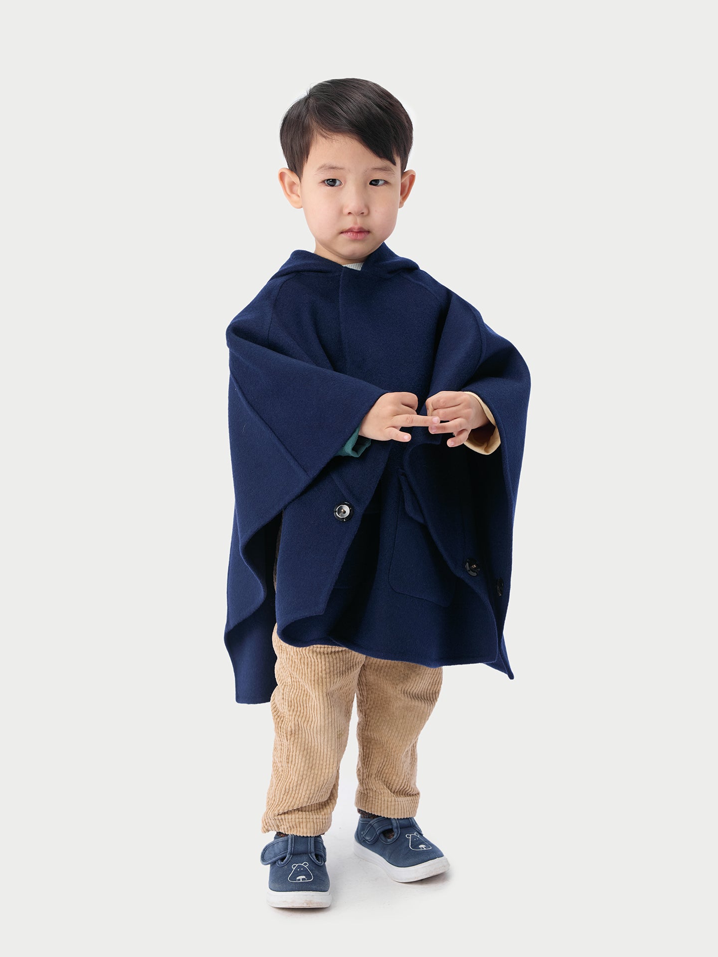 Poncho à capuche en cachemire de Mongolie pour enfants | GOBI Cashmere