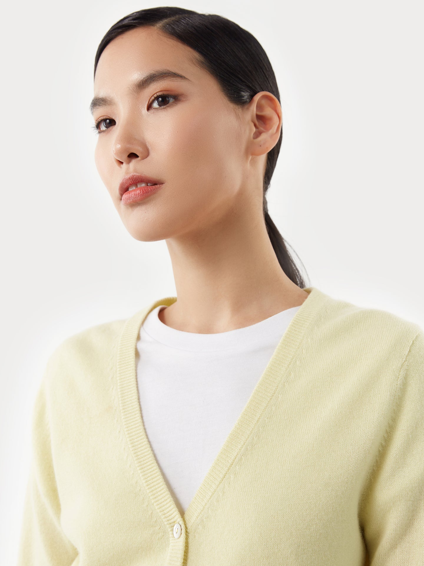 Cardigan col en V en Cachemire pour femmes vert - Gobi Cashmere