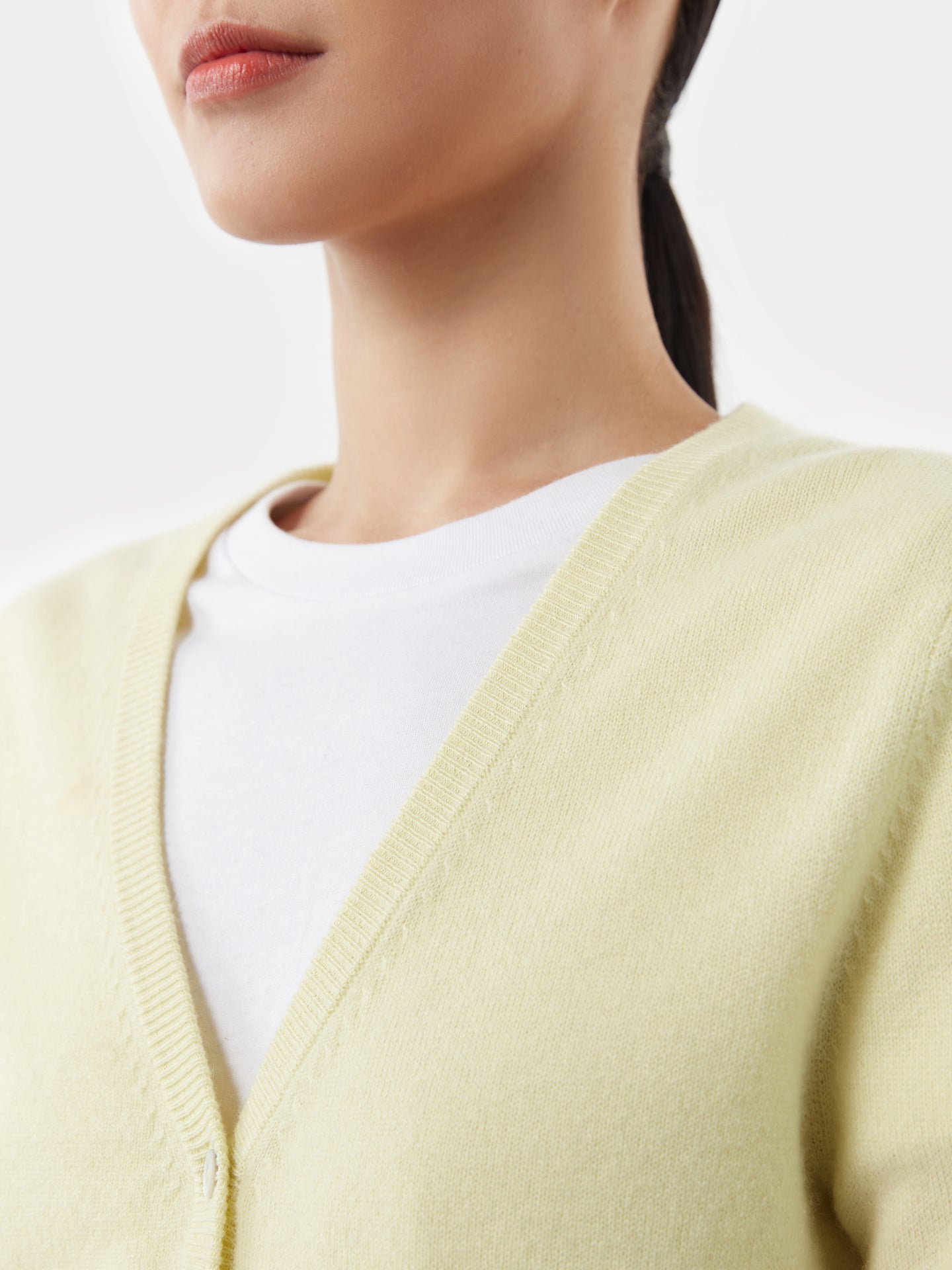 Cardigan col en V en Cachemire pour femmes vert - Gobi Cashmere