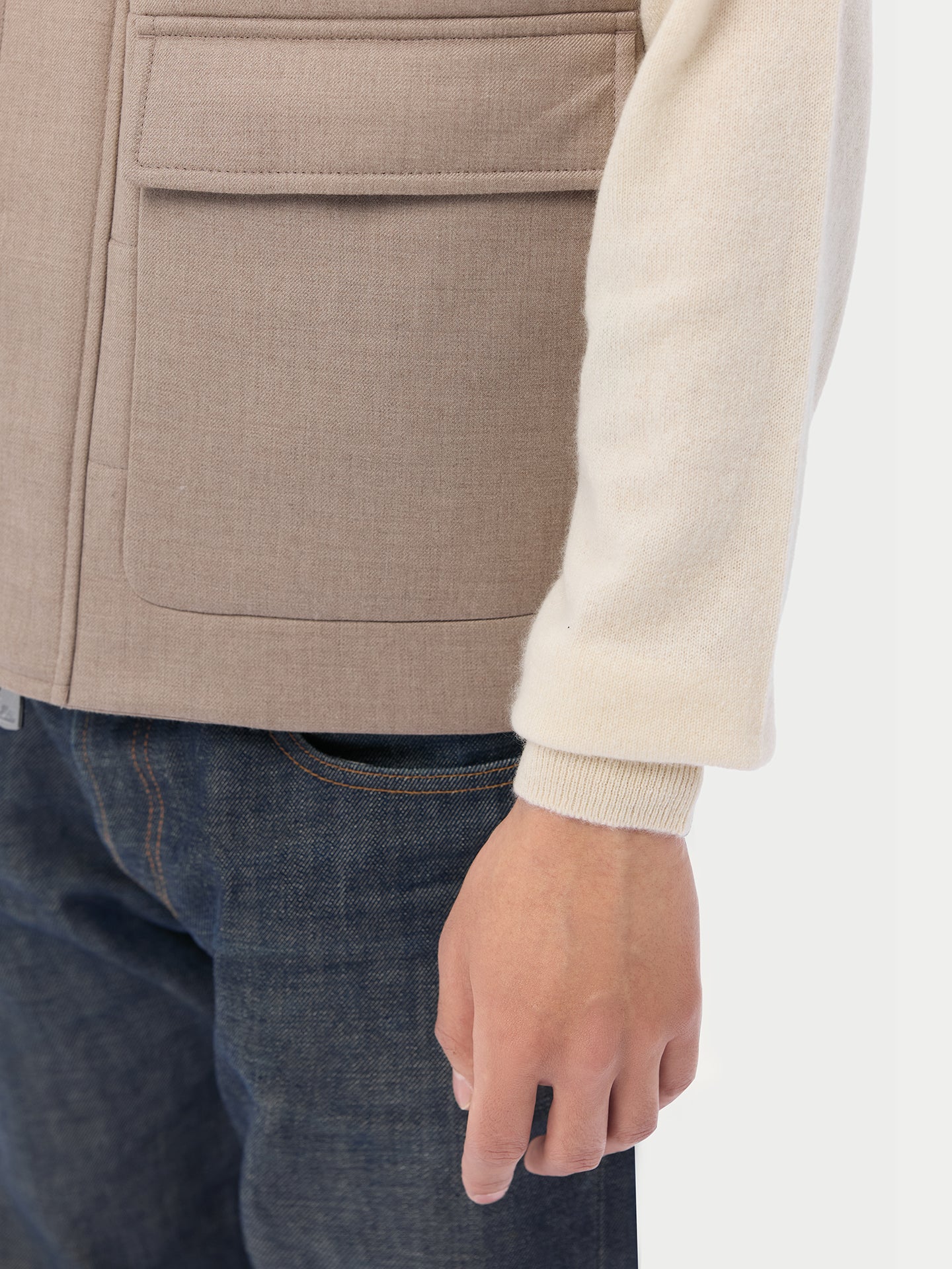 Gilet zippé en cachemire Taupe - Gobi Cashmere