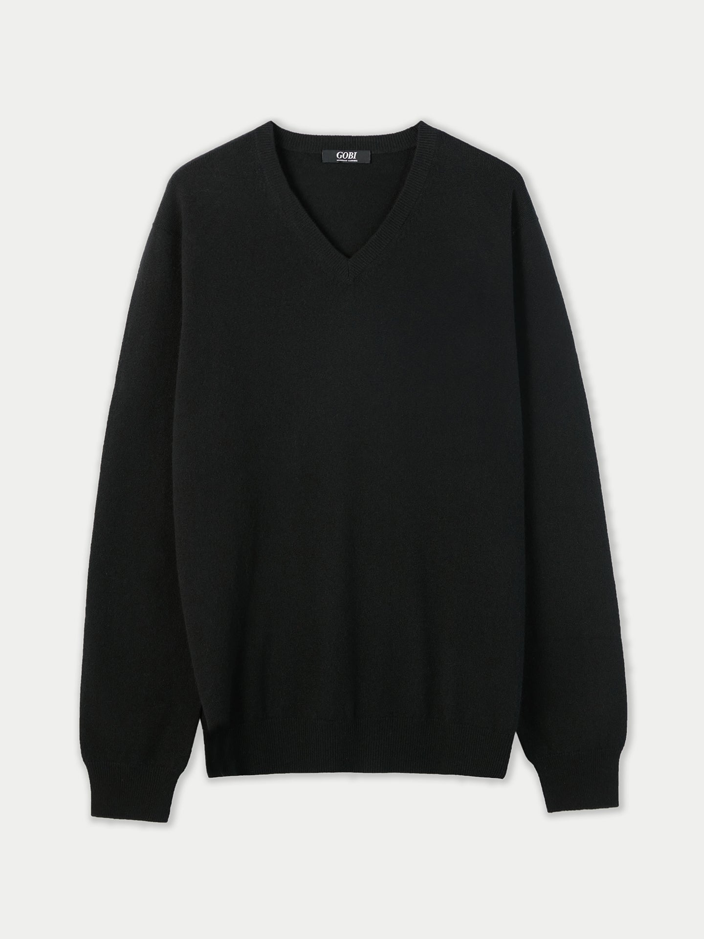 Pull col en V en Cachemire pour hommes Noir - Gobi Cashmere