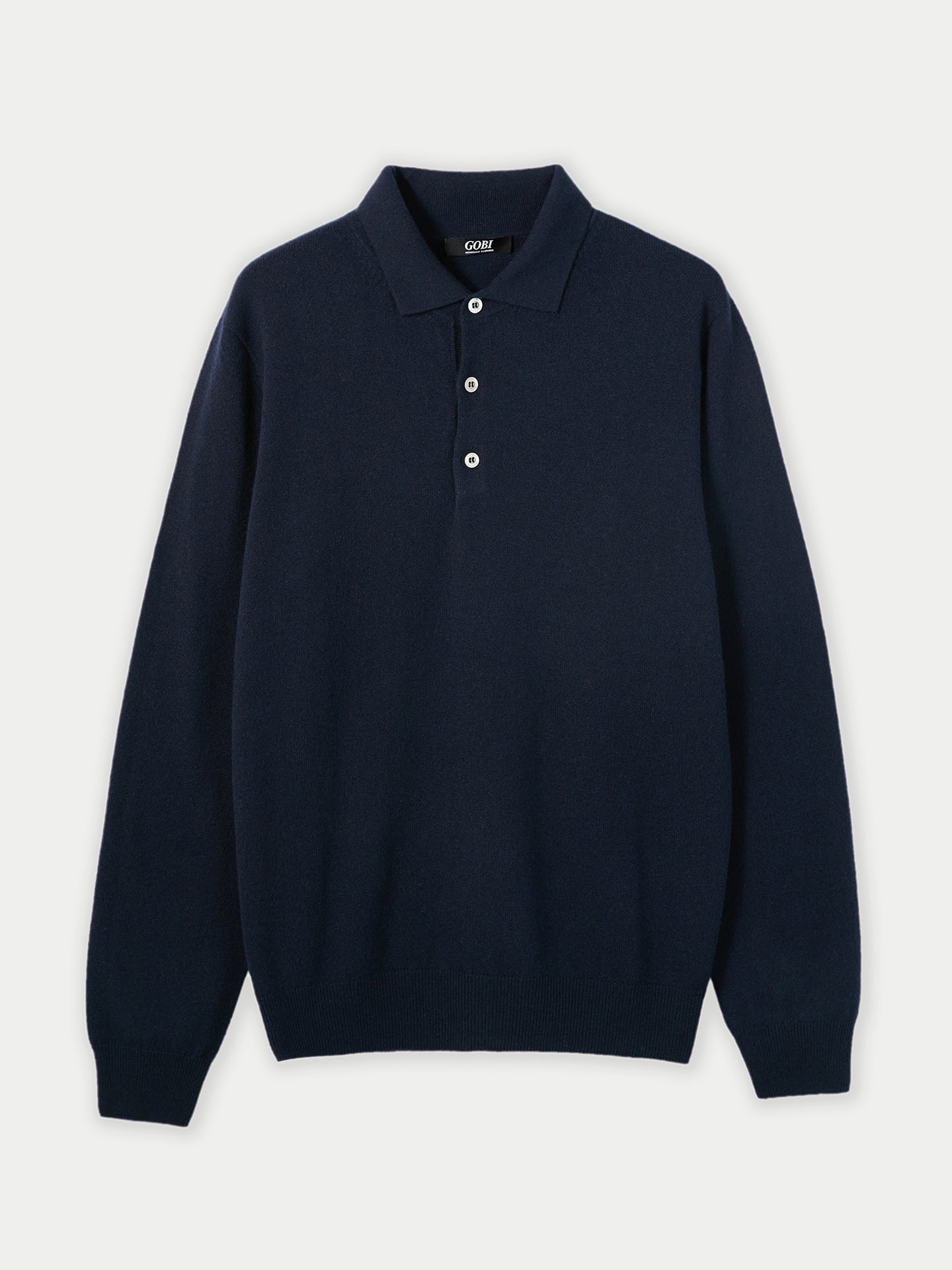 Pull col polo en Cachemire pour hommes Marin - Gobi Cashmere