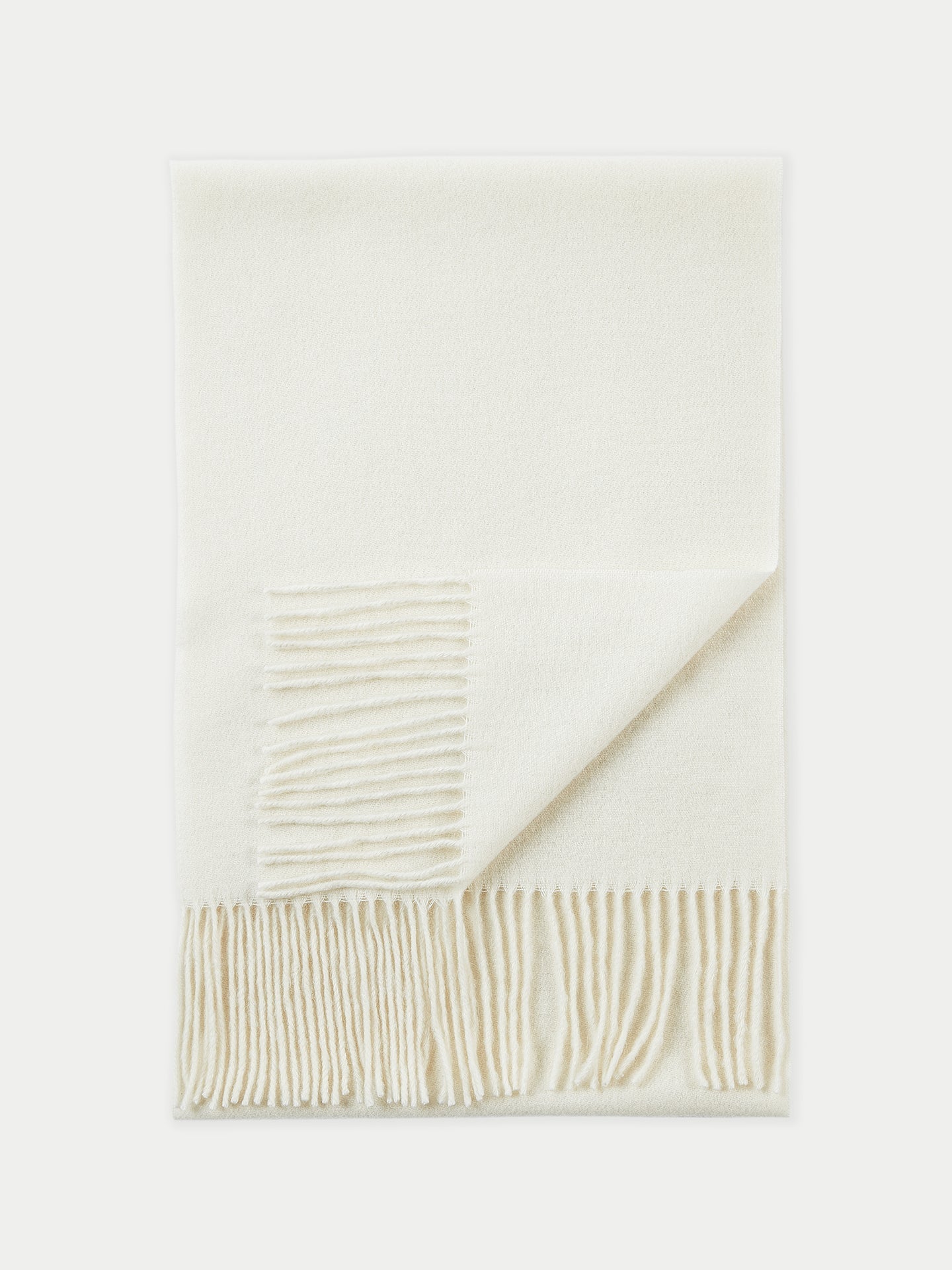 Écharpe avec franges en Cachemire pour unisex Blanc - Gobi Cashmere