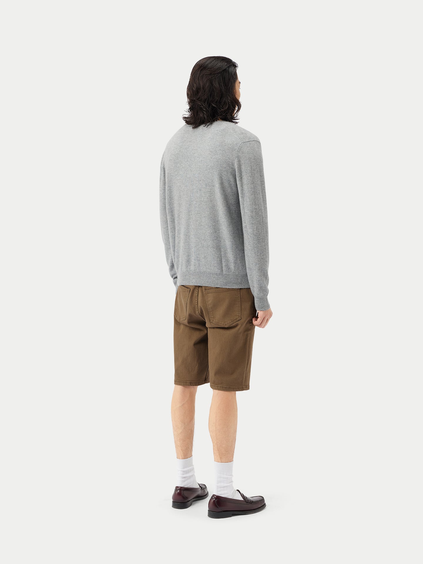 Cardigan a col V en Cachemire pour hommes Gris - Gobi Cashmere