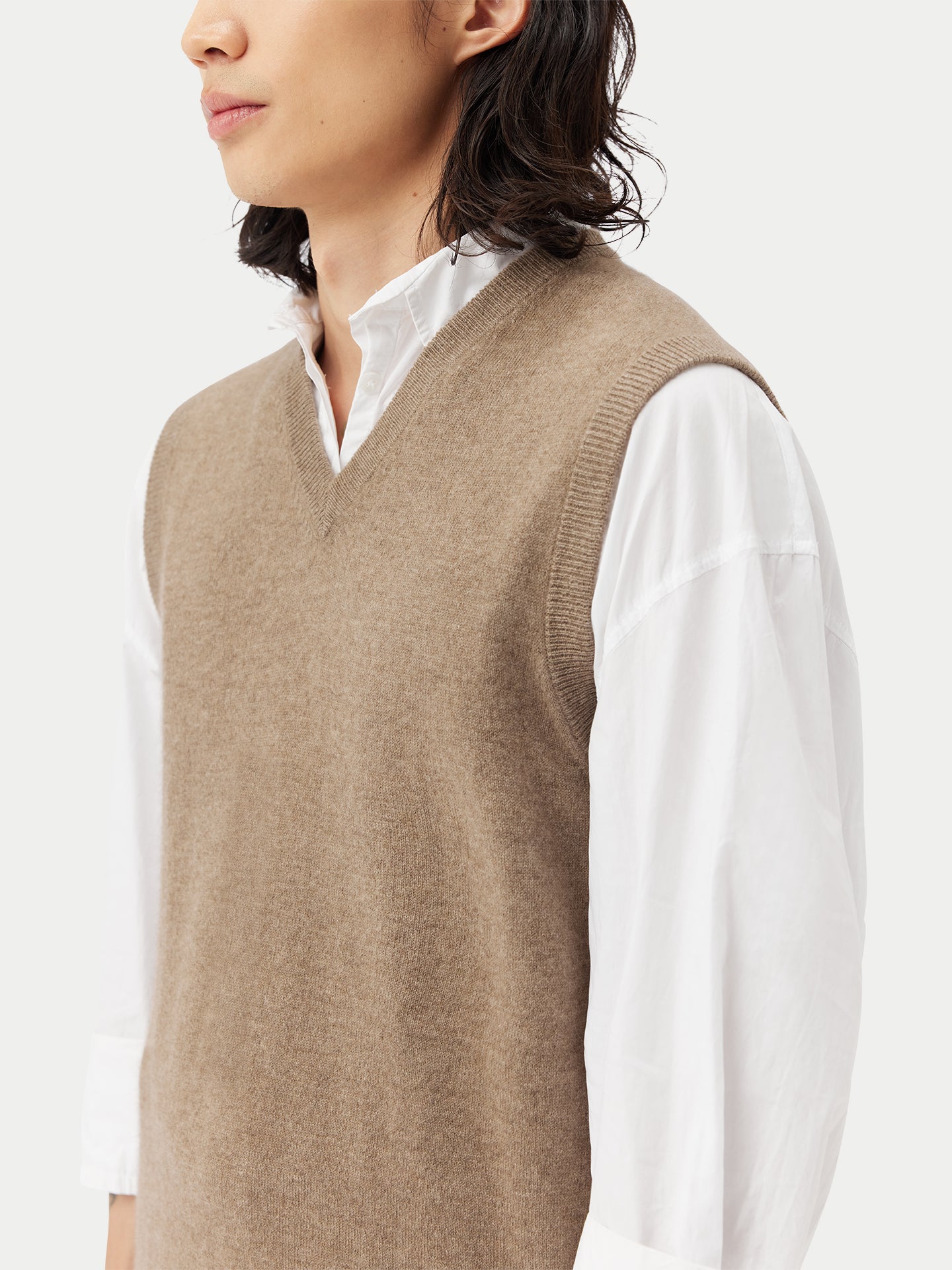 Gilet en cachemire pour homme couleur Taupe - Gobi Cashmere