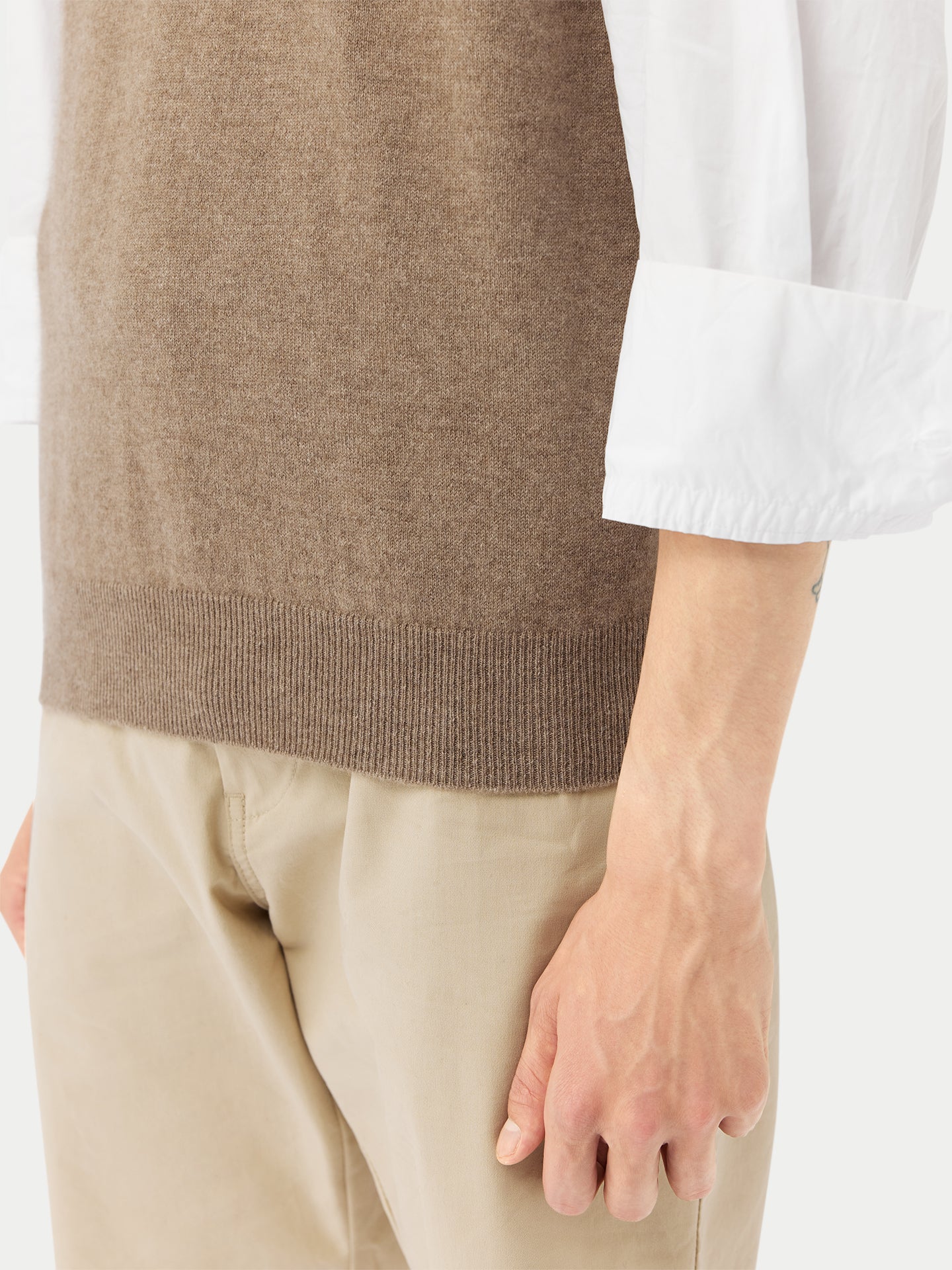 Gilet en cachemire pour homme couleur Taupe - Gobi Cashmere