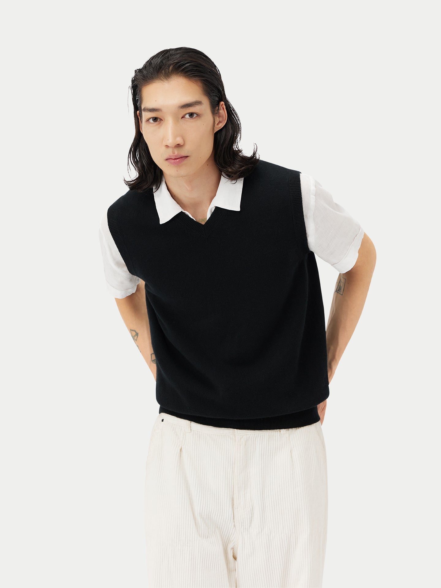 Gilet en cachemire pour homme couleur Noir - Gobi Cashmere