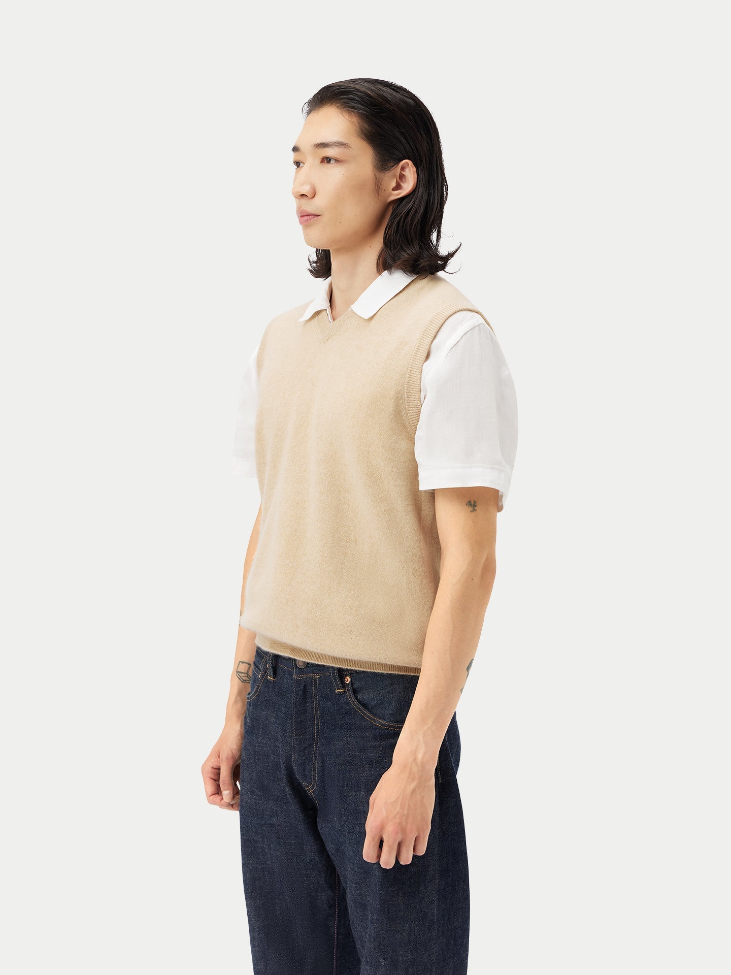 Gilet en cachemire pour homme couleur Taupe - Gobi Cashmere