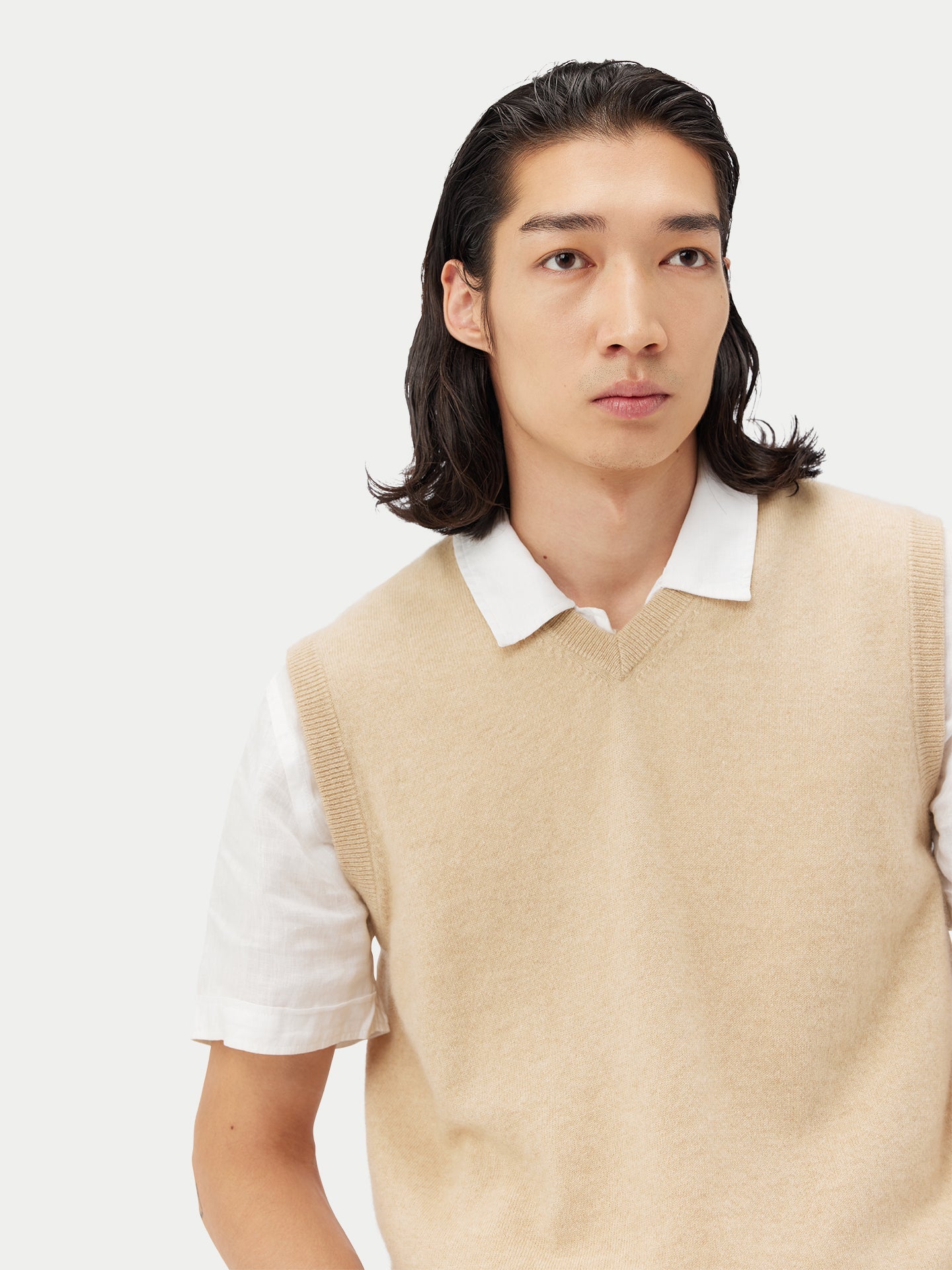 Gilet en cachemire pour homme couleur Taupe - Gobi Cashmere